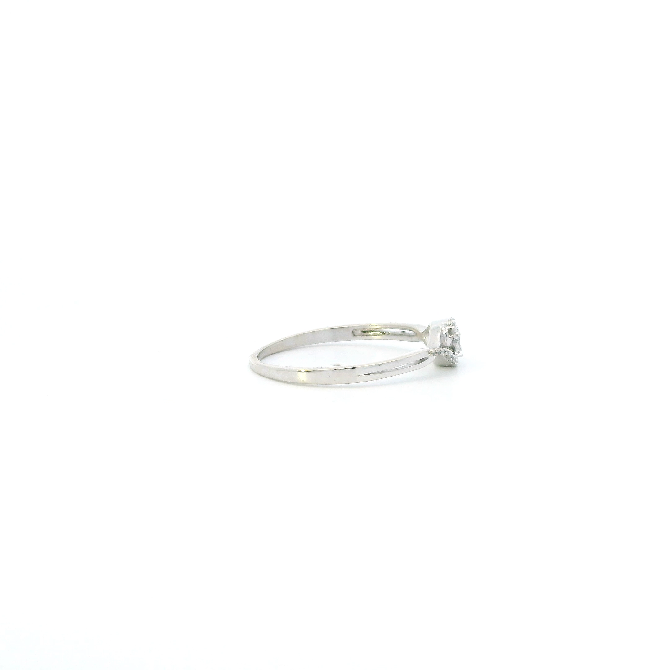 10K White Gold Diamond Womens Ring - 0.03ct