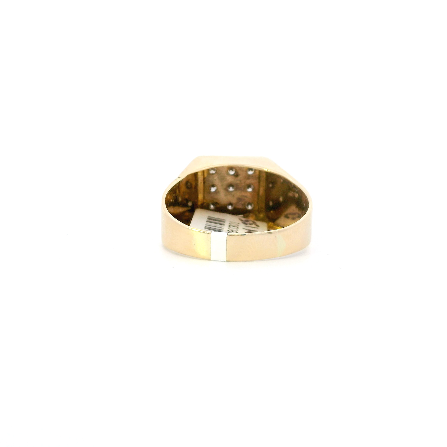 14K Yellow Gold Diamond Square Mens Ring - 0.41ct