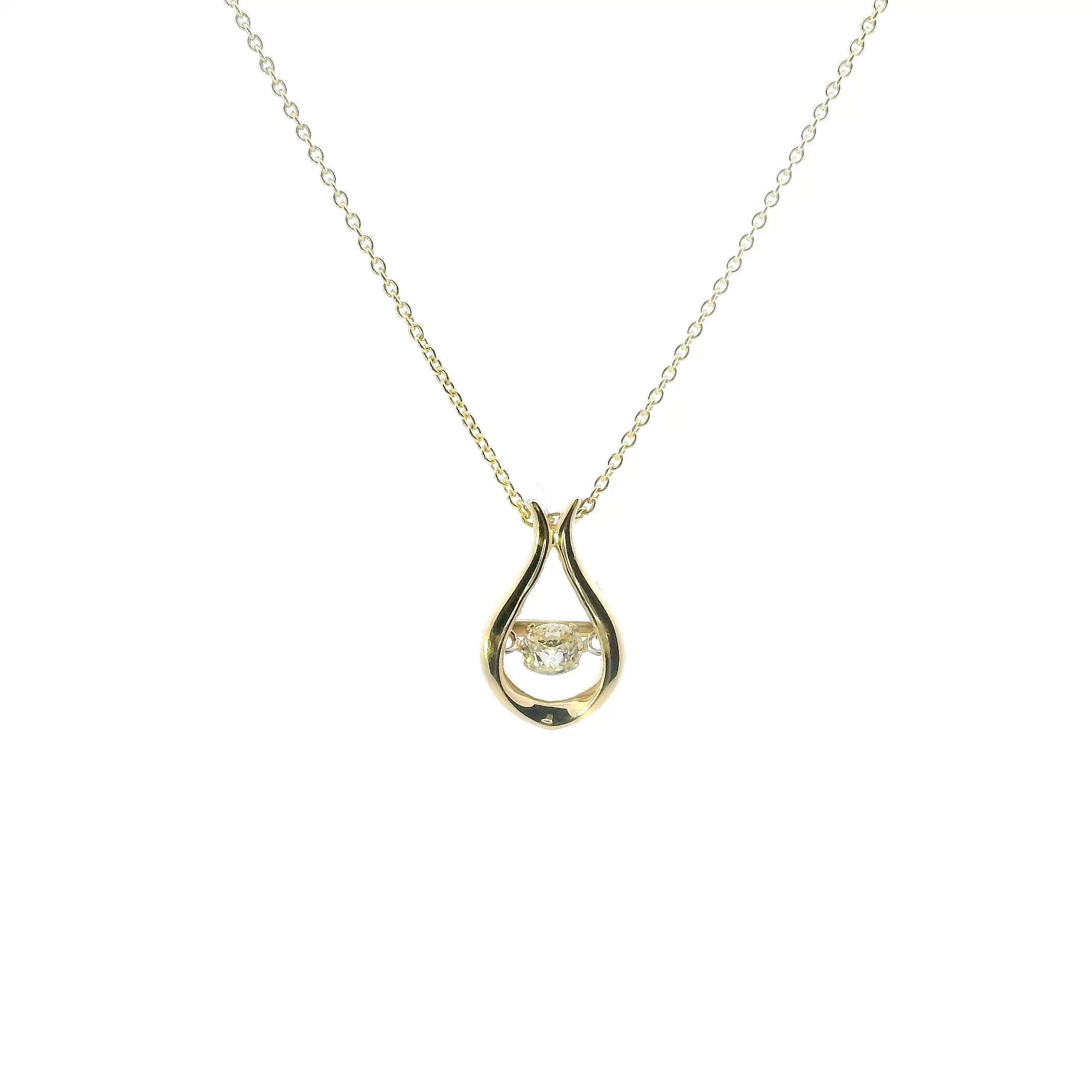 Angara 14K Yellow Gold Solitaire Diamond Drop Pendant & 18
