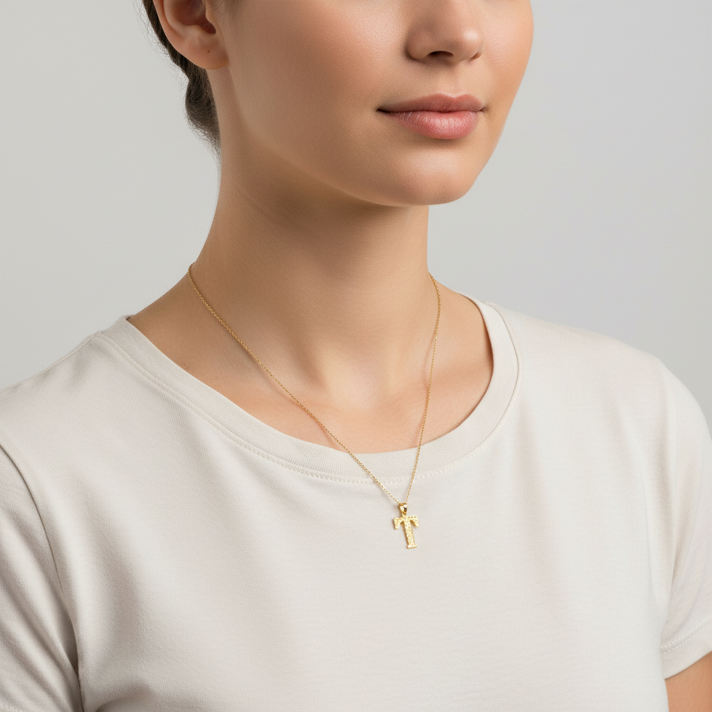 10K Yellow Gold Diamond Cut Letter 