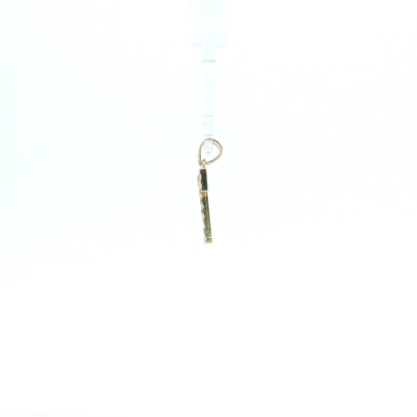 10K Yellow Gold Diamond Cut Letter "T" Pendant