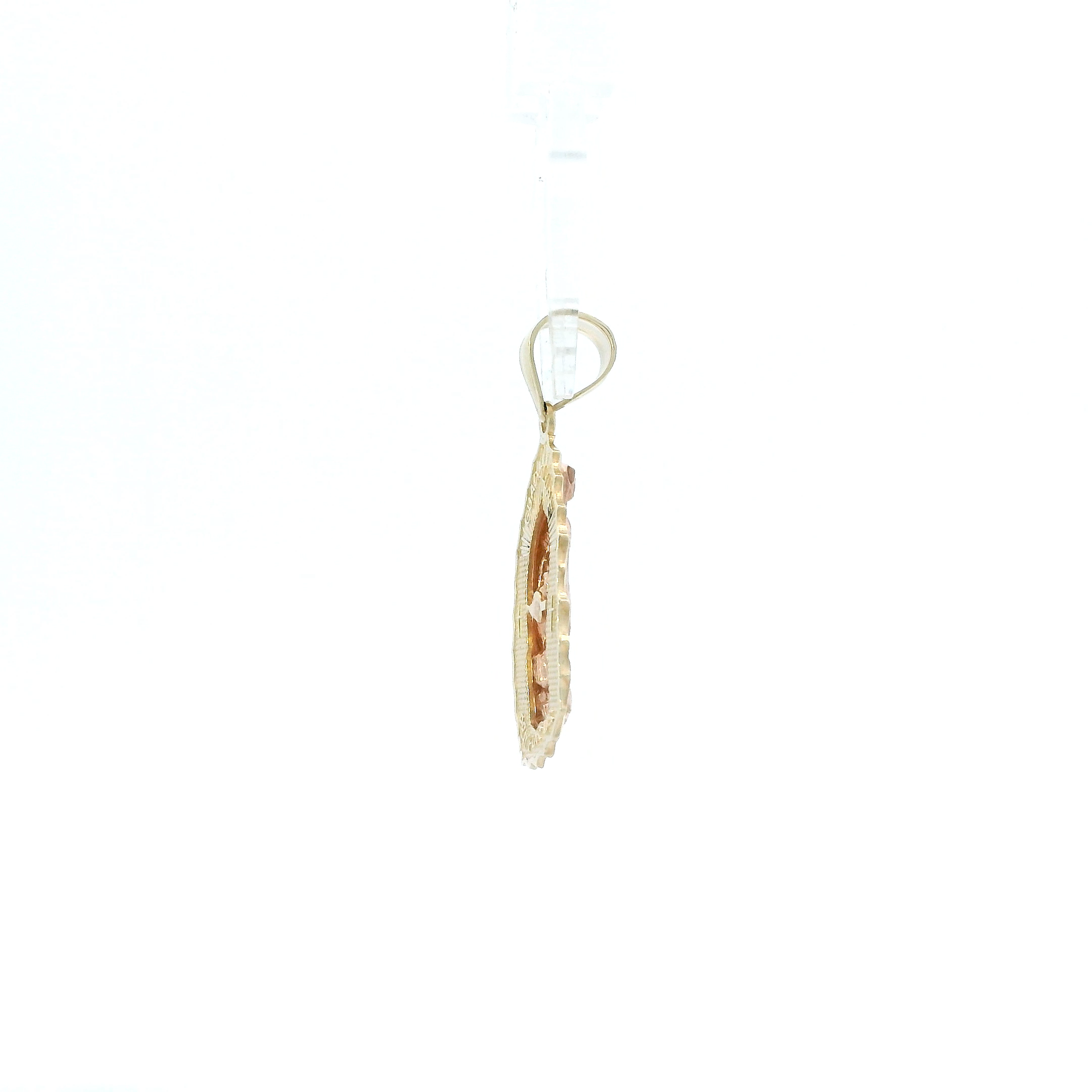 10K Yellow & Rose Gold Diamond Cut Virgin Mary Pendant