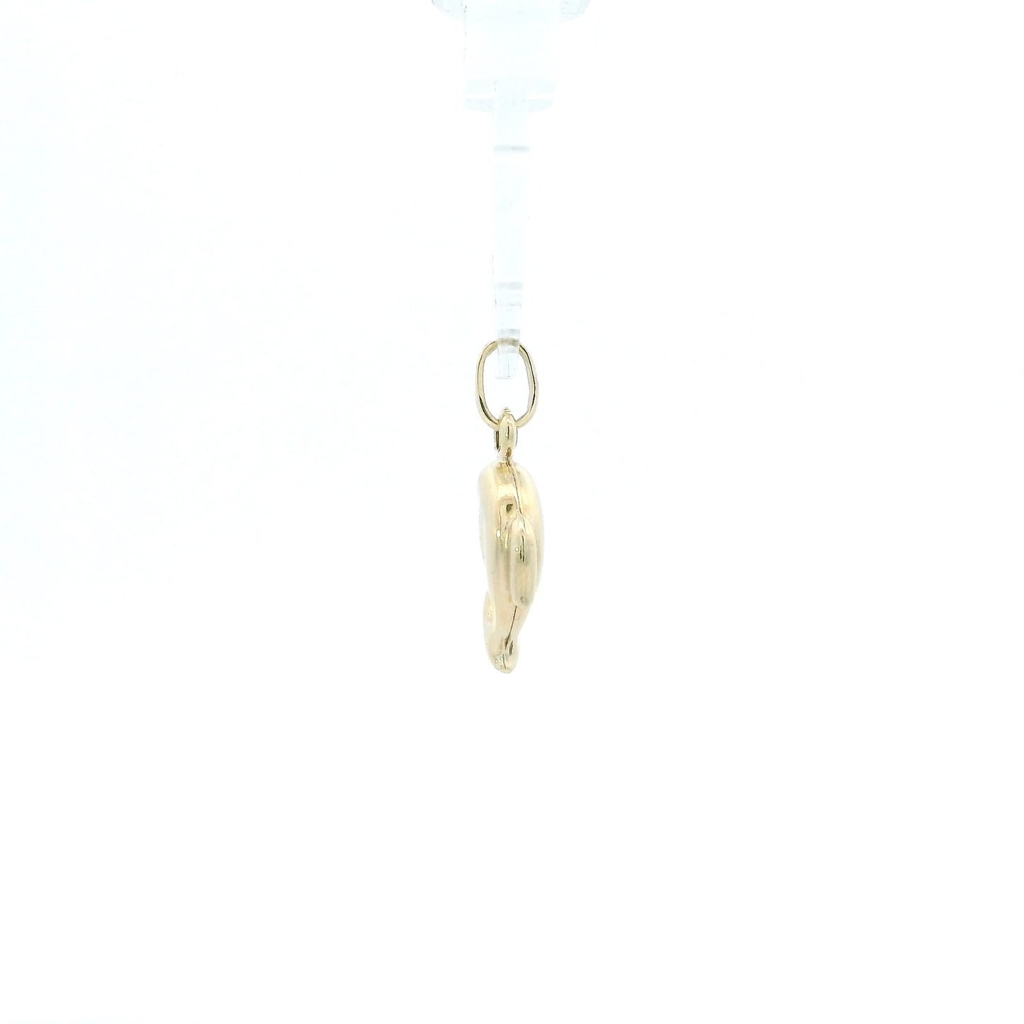 14K Yellow Gold Puff Dolphin Pendant