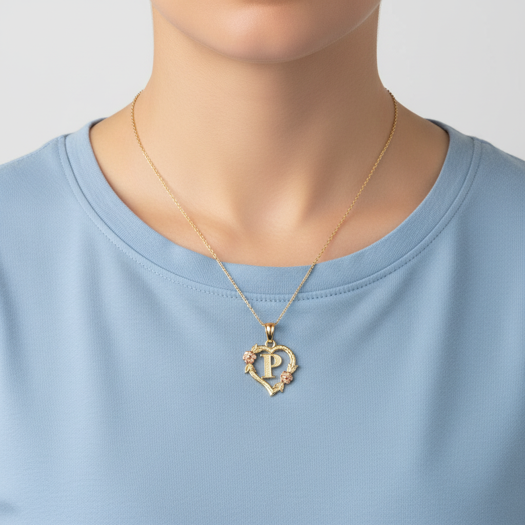 10K Yellow & Rose Gold Letter 