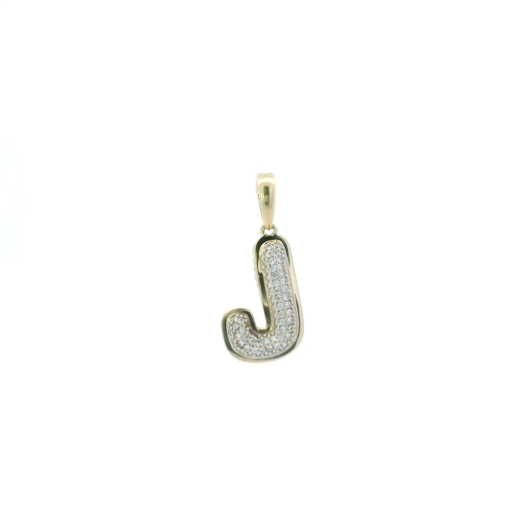 10K Yellow Gold Cz Letter 