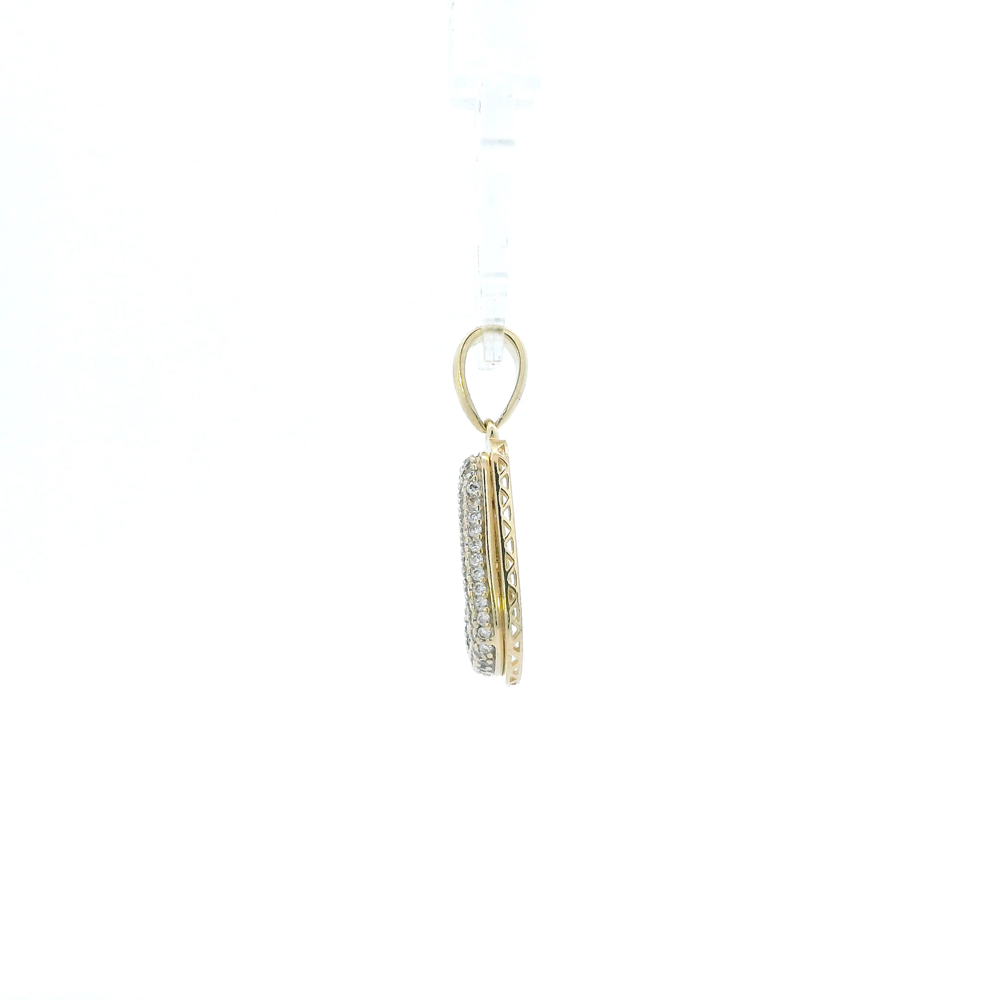 10K Yellow Gold Cz Letter "J" Bubble Pendant