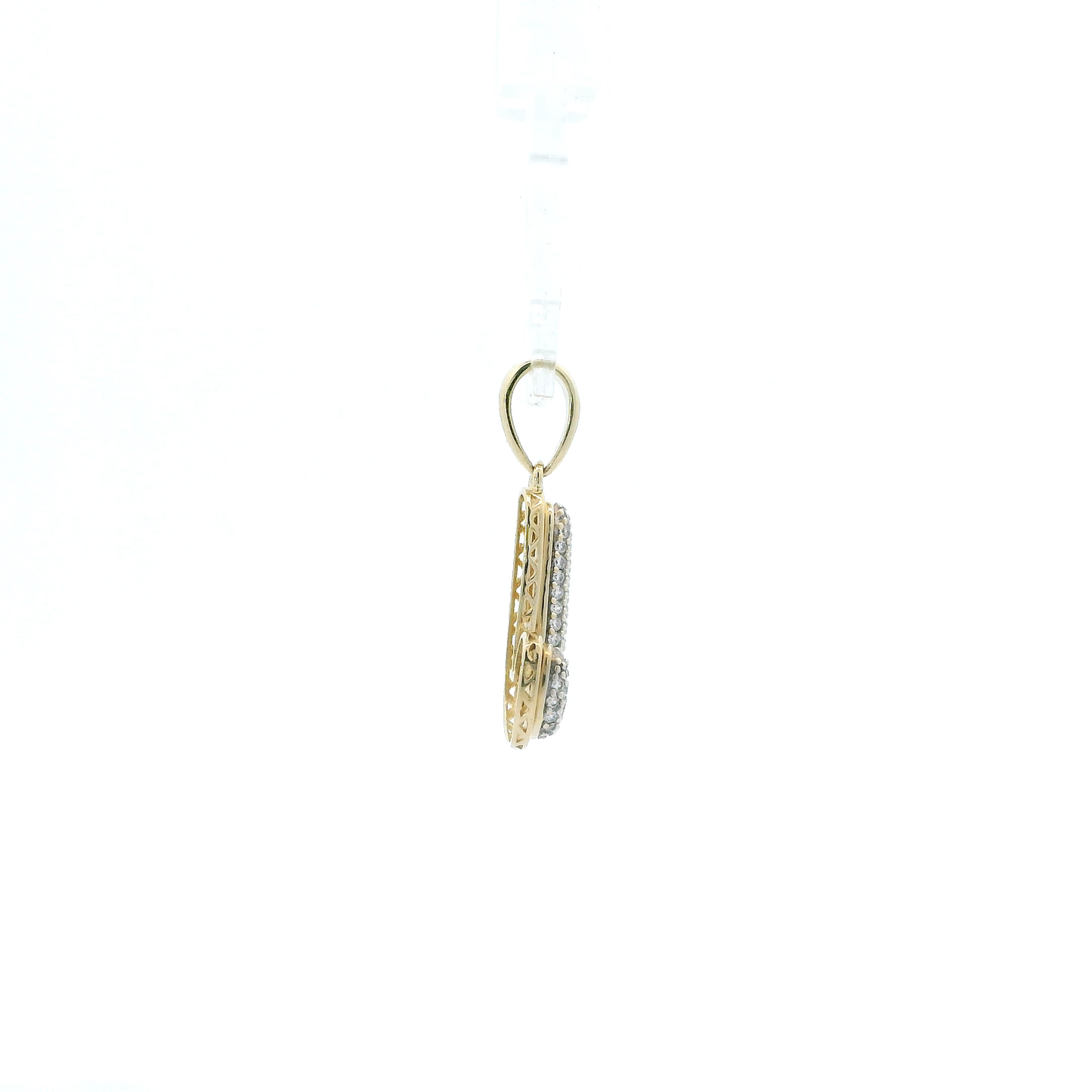 10K Yellow Gold Cz Letter "J" Bubble Pendant