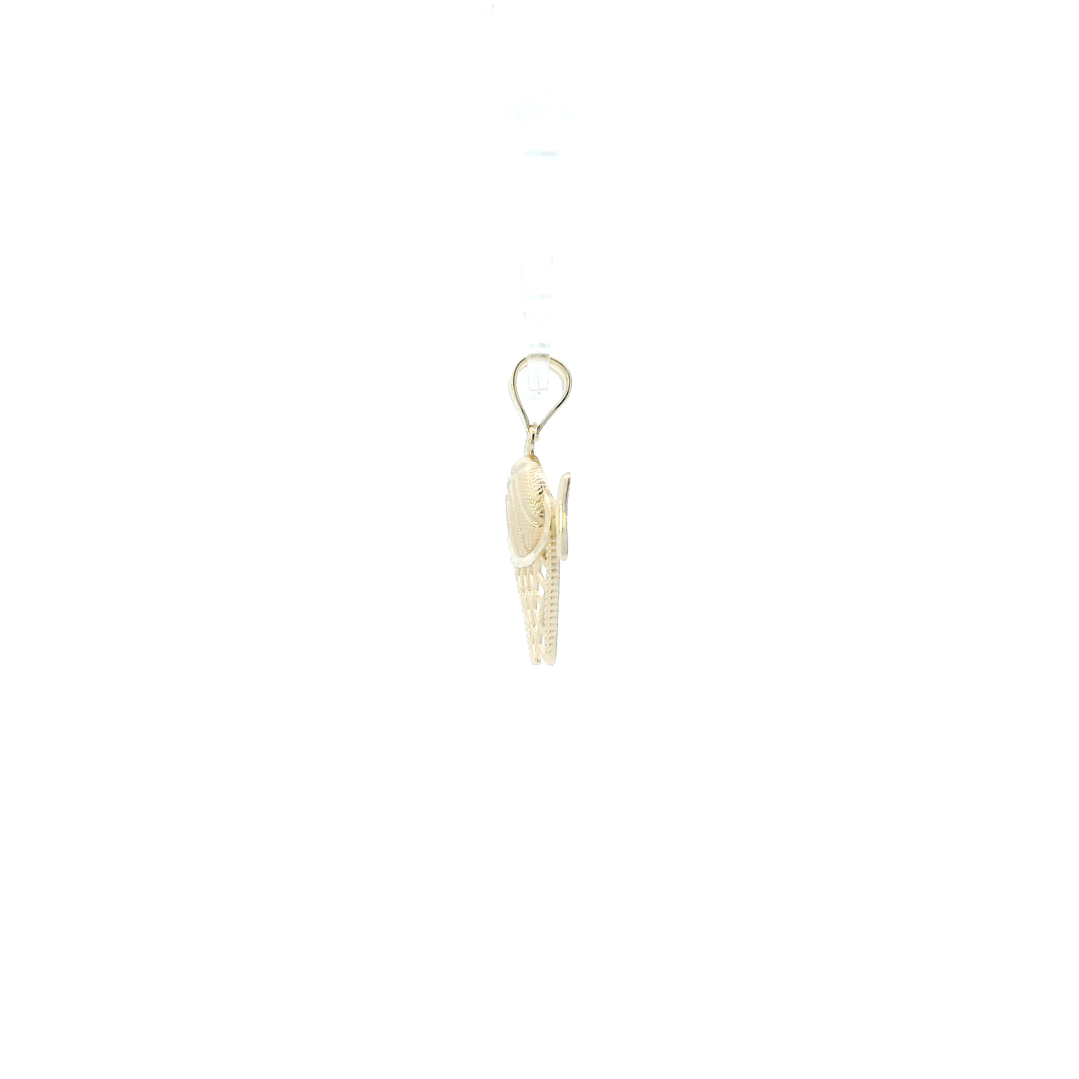 10K Yellow Gold Diamond Cut Basketball Hoop Pendant
