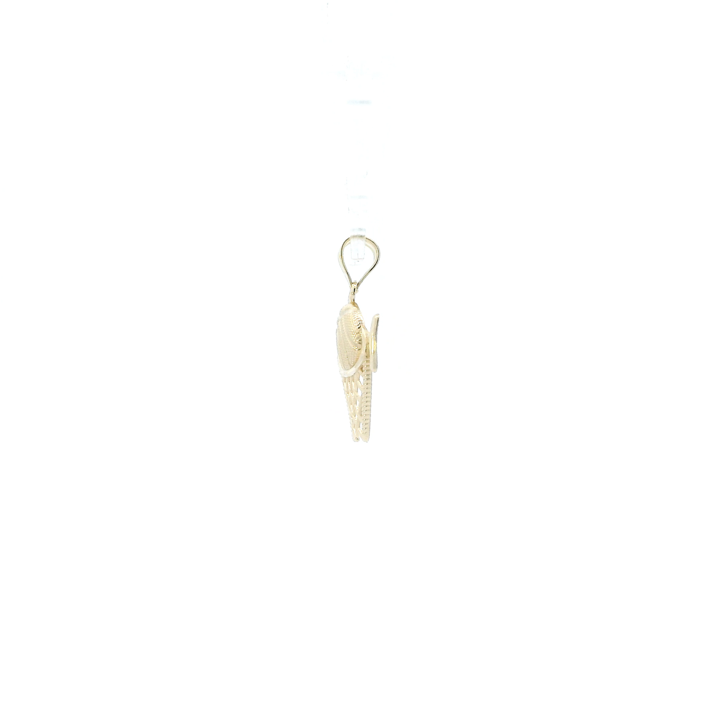 10K Yellow Gold Diamond Cut Basketball Hoop Pendant