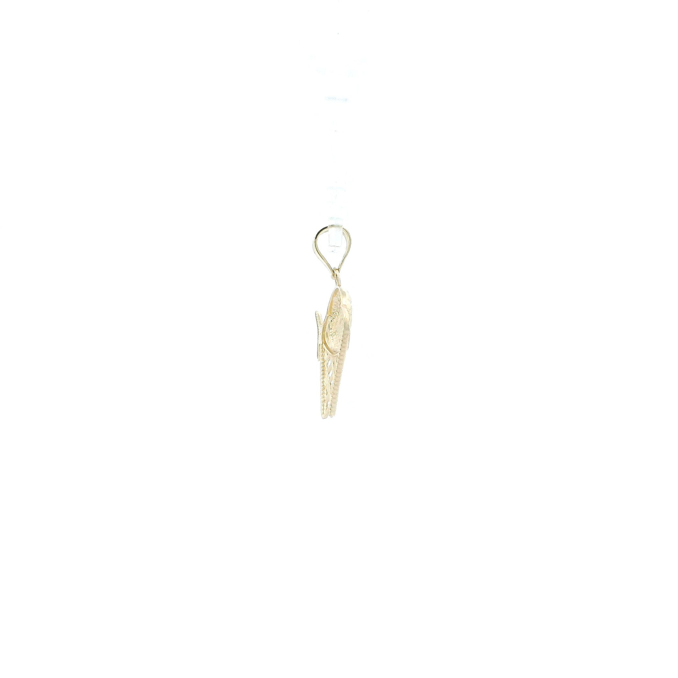 10K Yellow Gold Diamond Cut Basketball Hoop Pendant