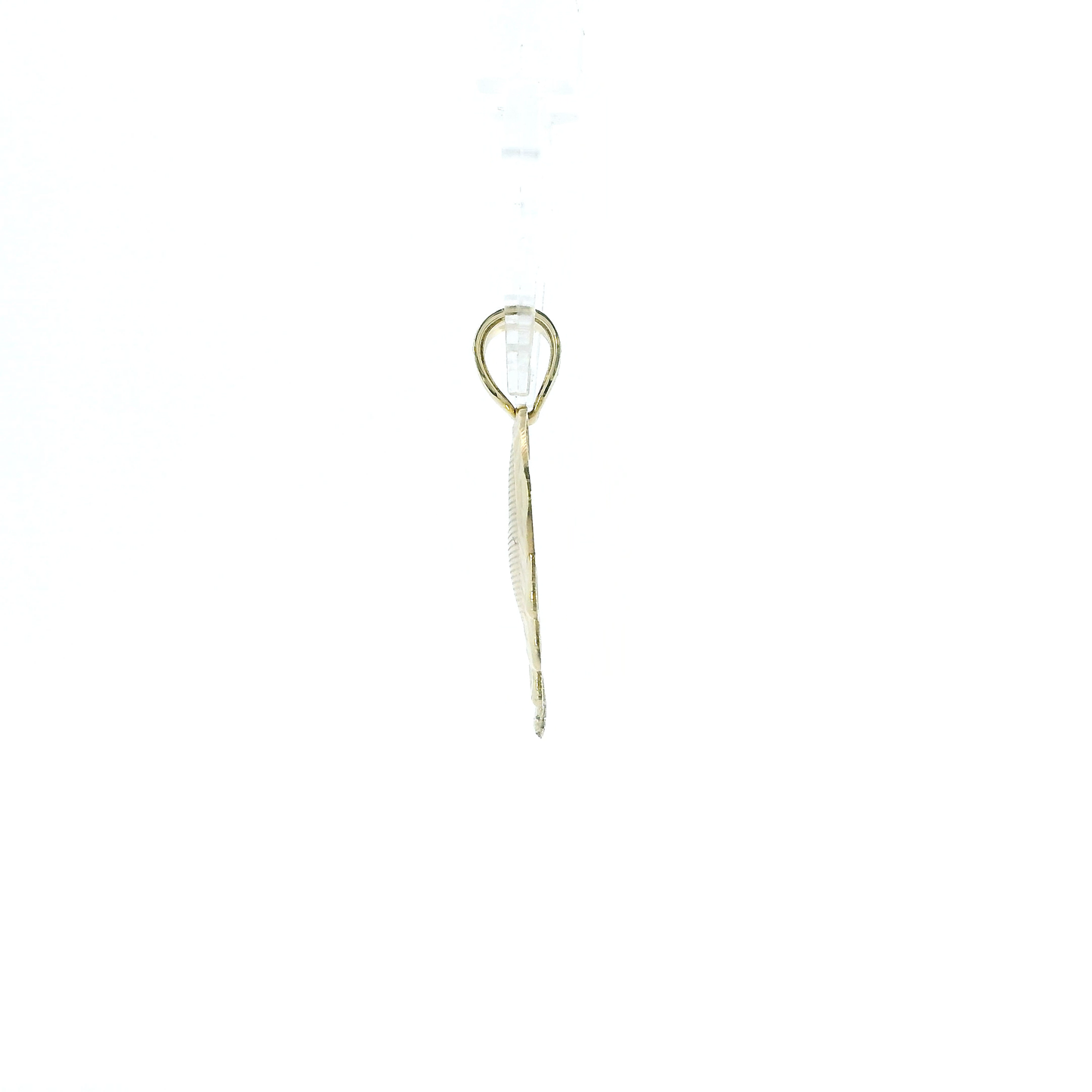 10K Yellow Gold Diamond Cut Dripping Heart Pendant