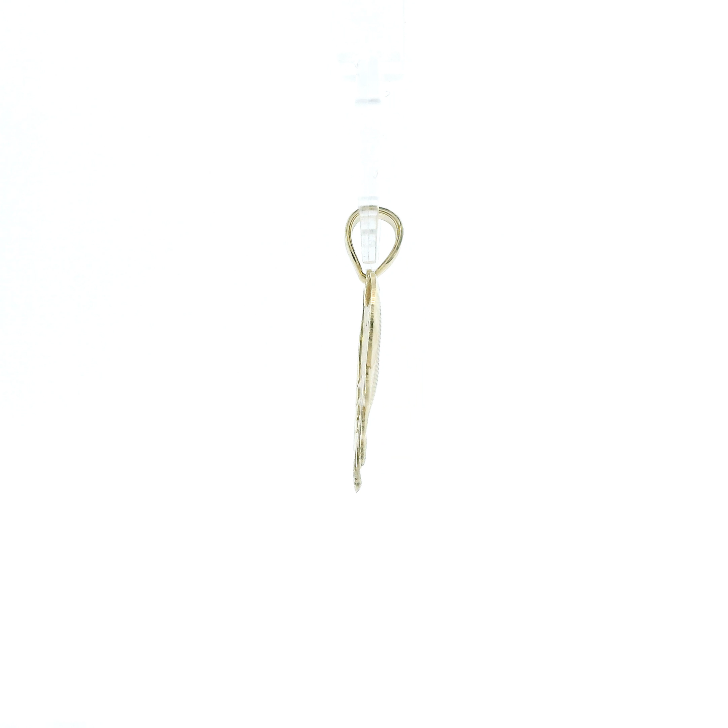 10K Yellow Gold Diamond Cut Dripping Heart Pendant