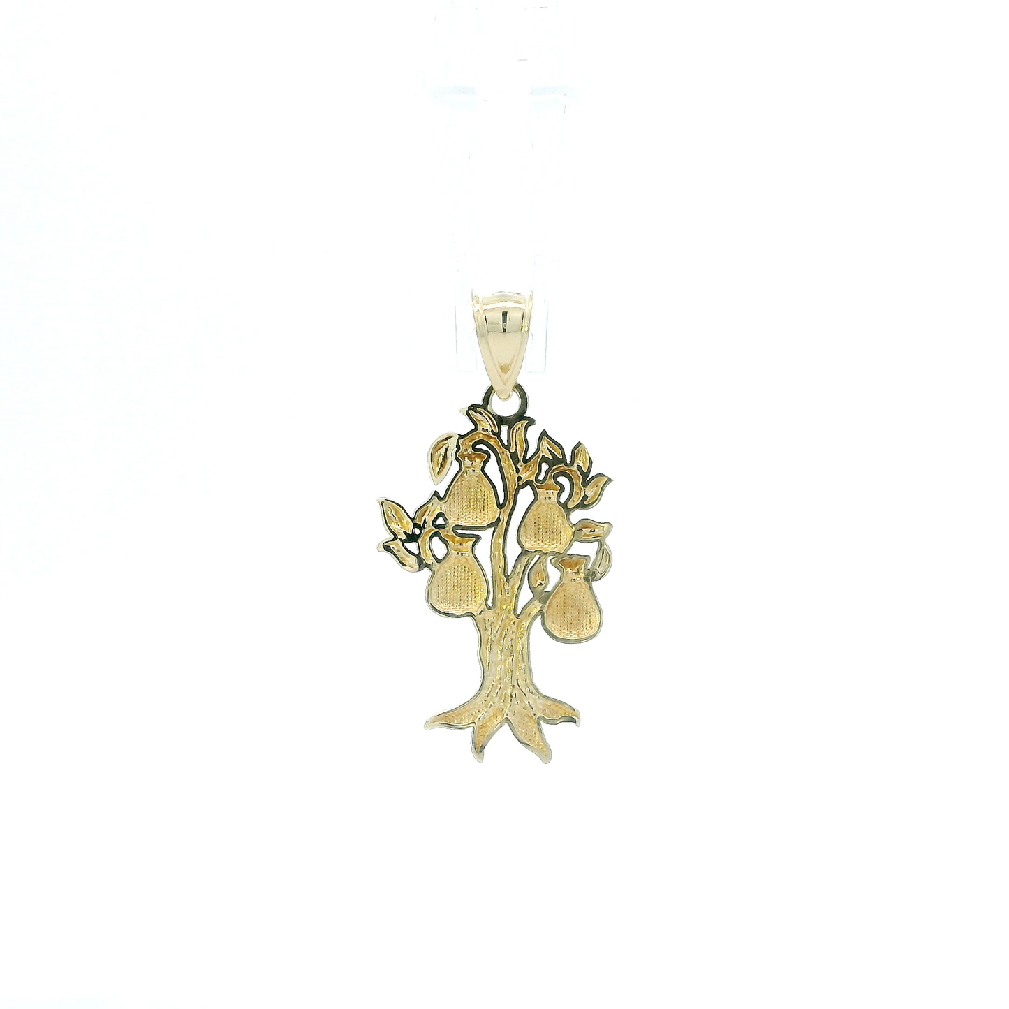 10K Yellow Gold Diamond Cut Money Tree Pendant