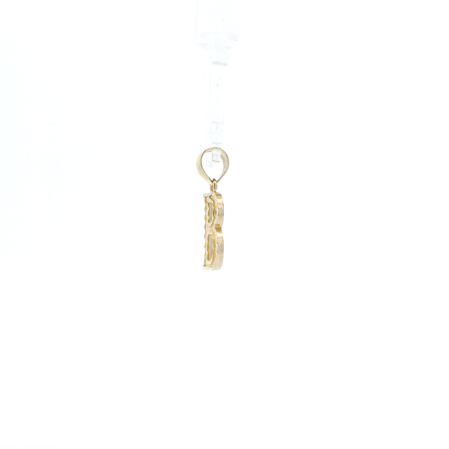 10K Yellow Gold Diamond Cut Letter "B" Pendant