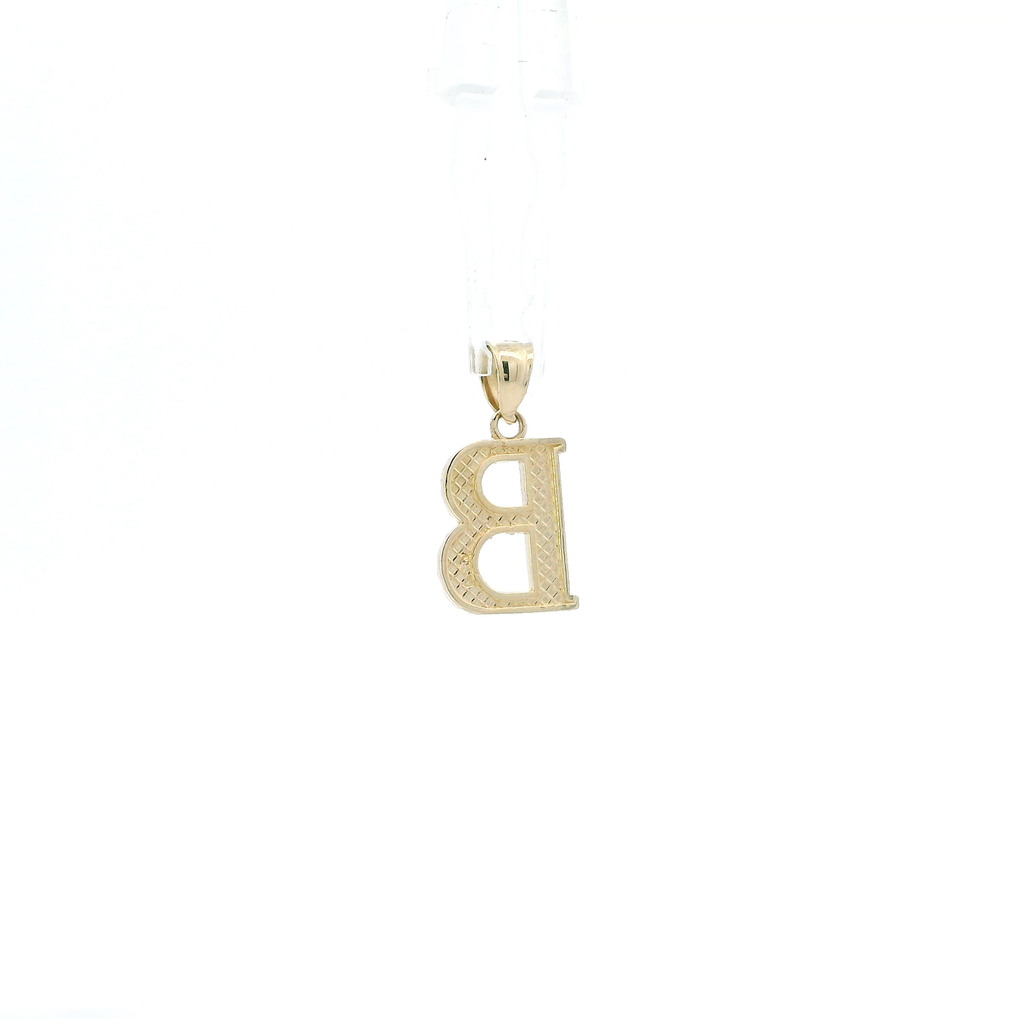 10K Yellow Gold Diamond Cut Letter "B" Pendant