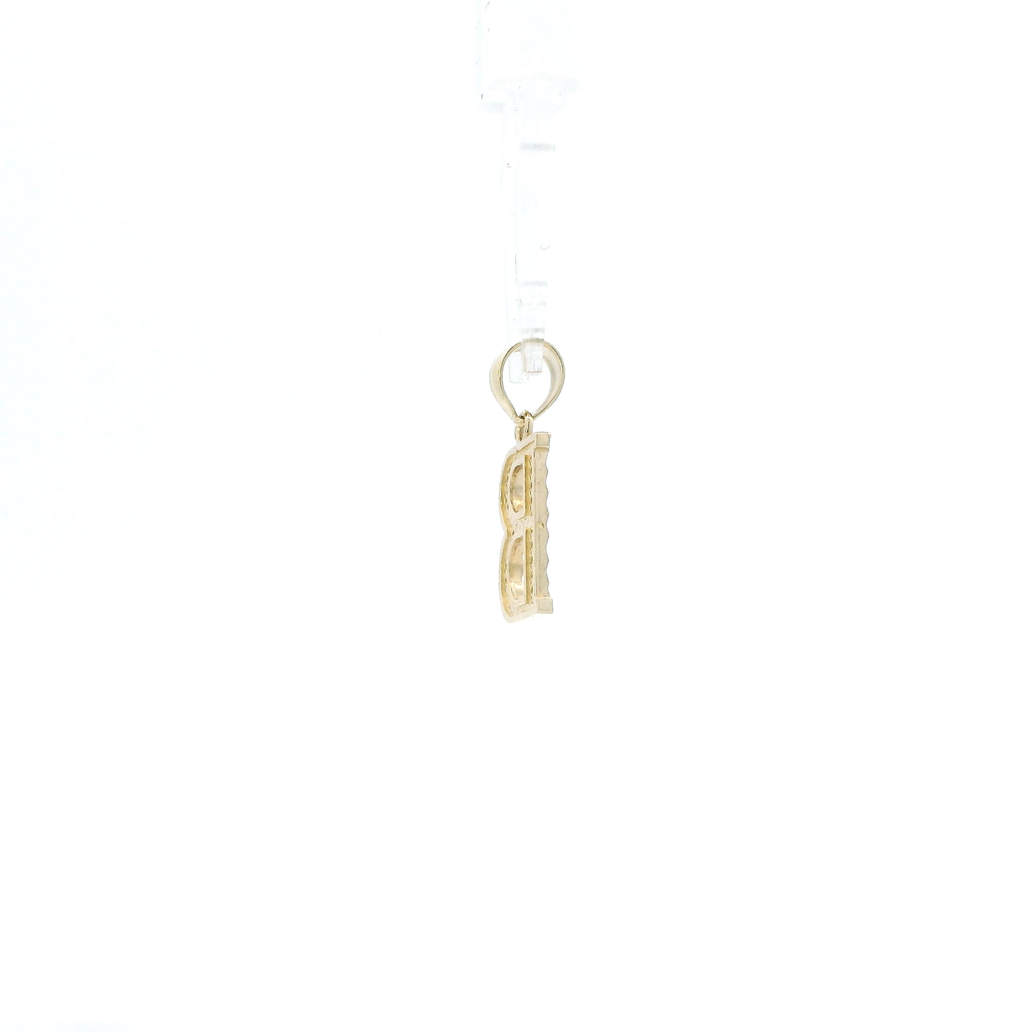 10K Yellow Gold Diamond Cut Letter "B" Pendant