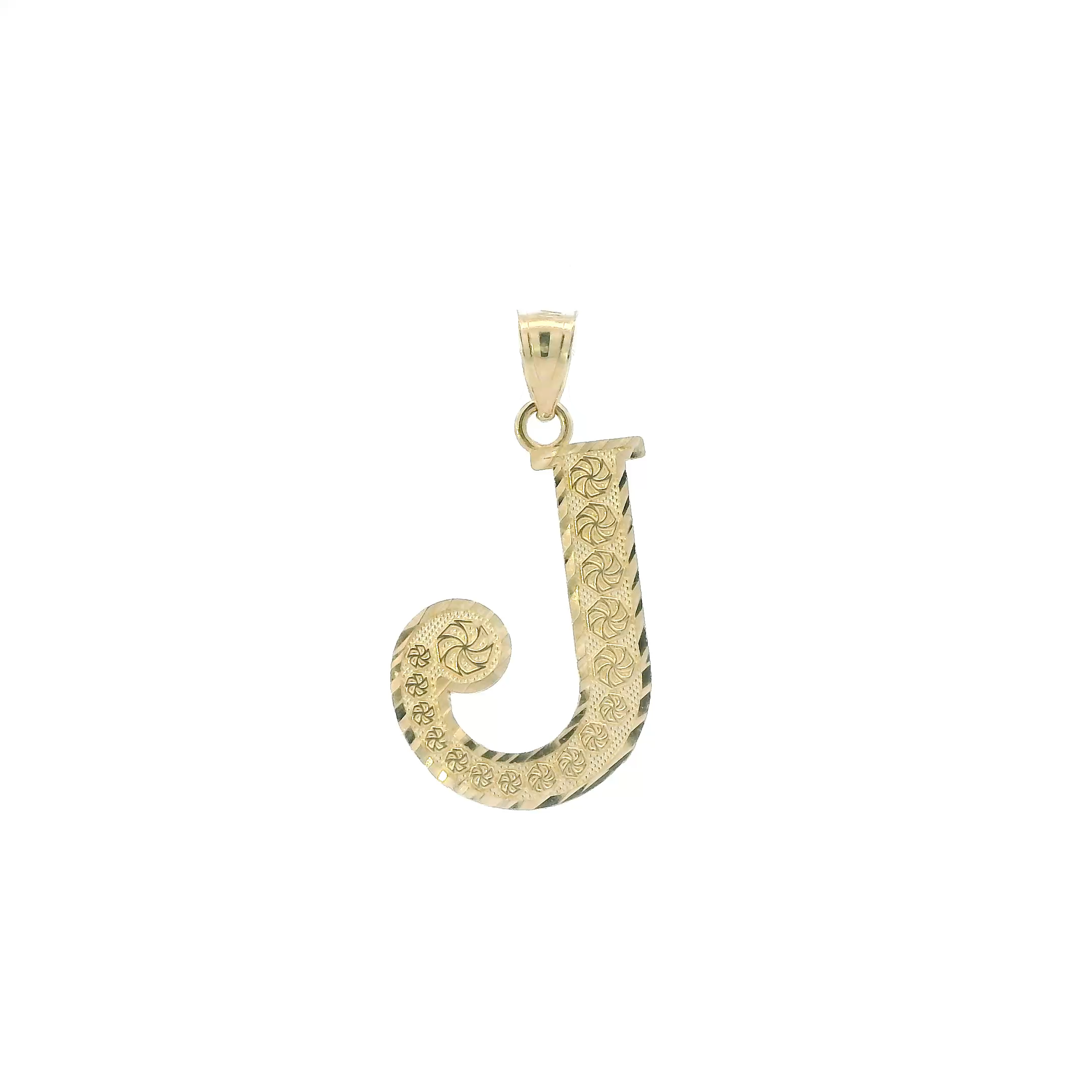 10K Yellow Gold Diamond Cut Letter 