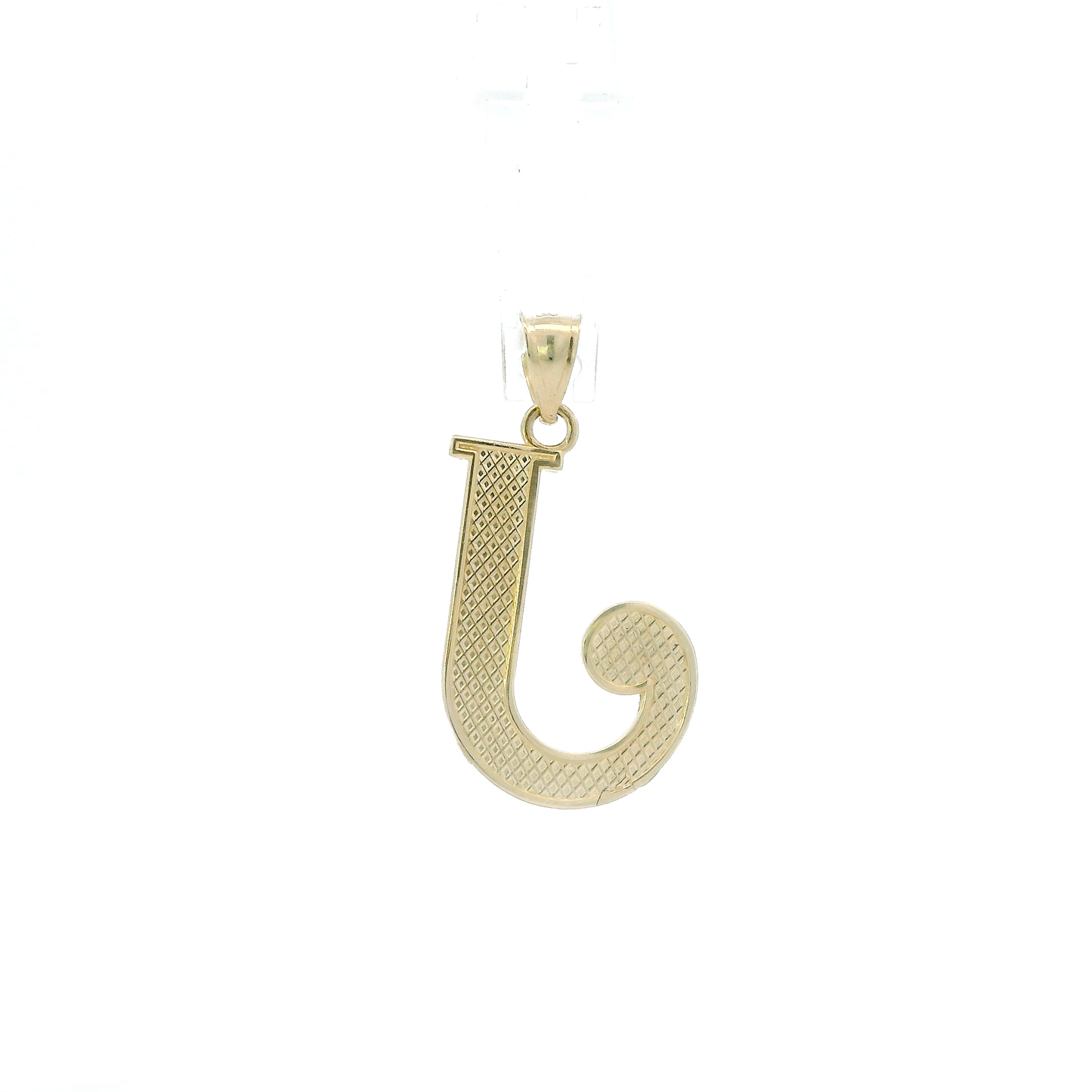 10K Yellow Gold Diamond Cut Letter "J" Pendant