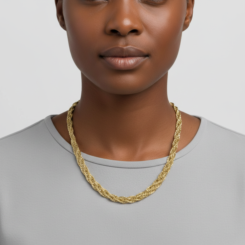 14K Yellow Gold 19" Flat Mesh Chain