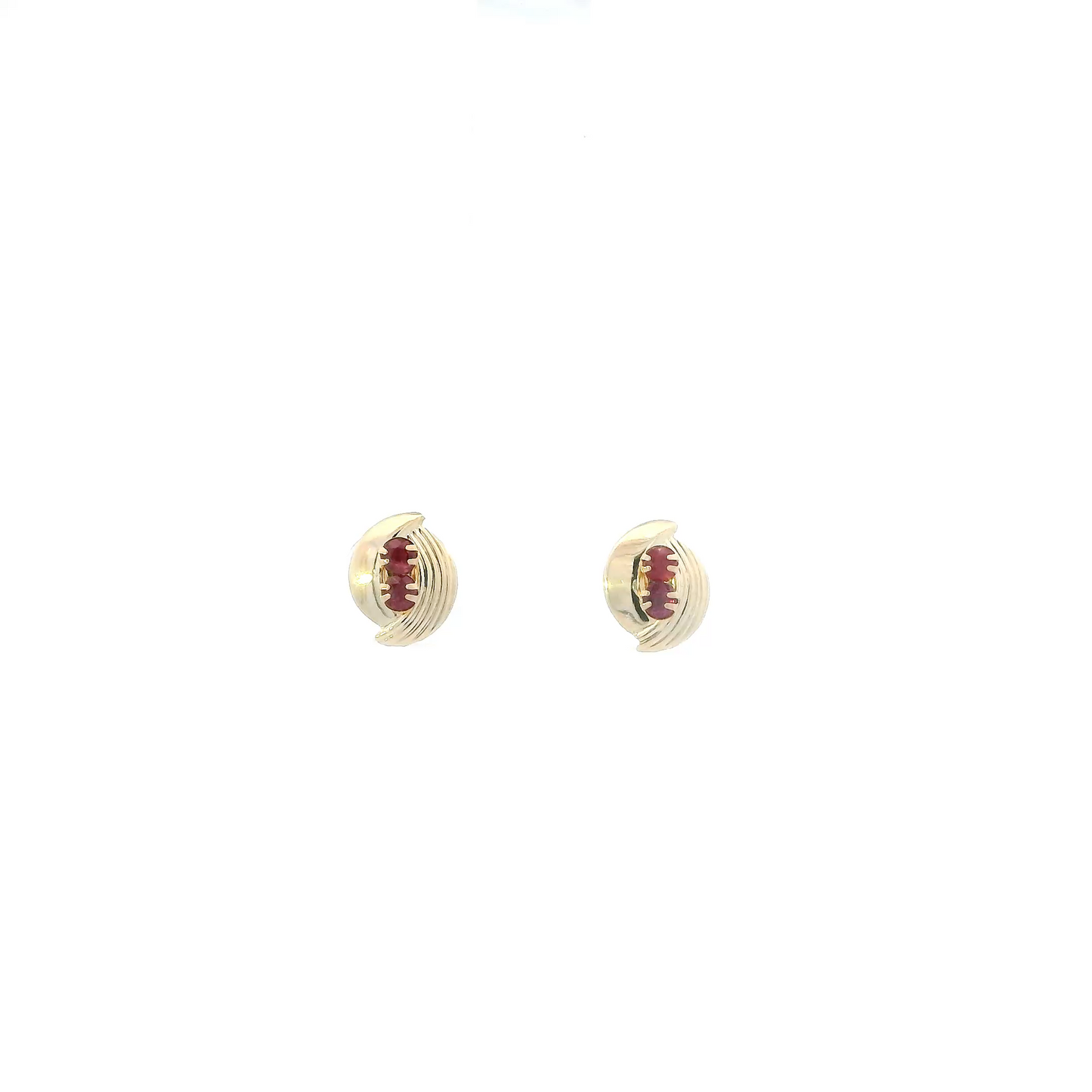 14K Yellow Gold Ruby Stud Earrings
