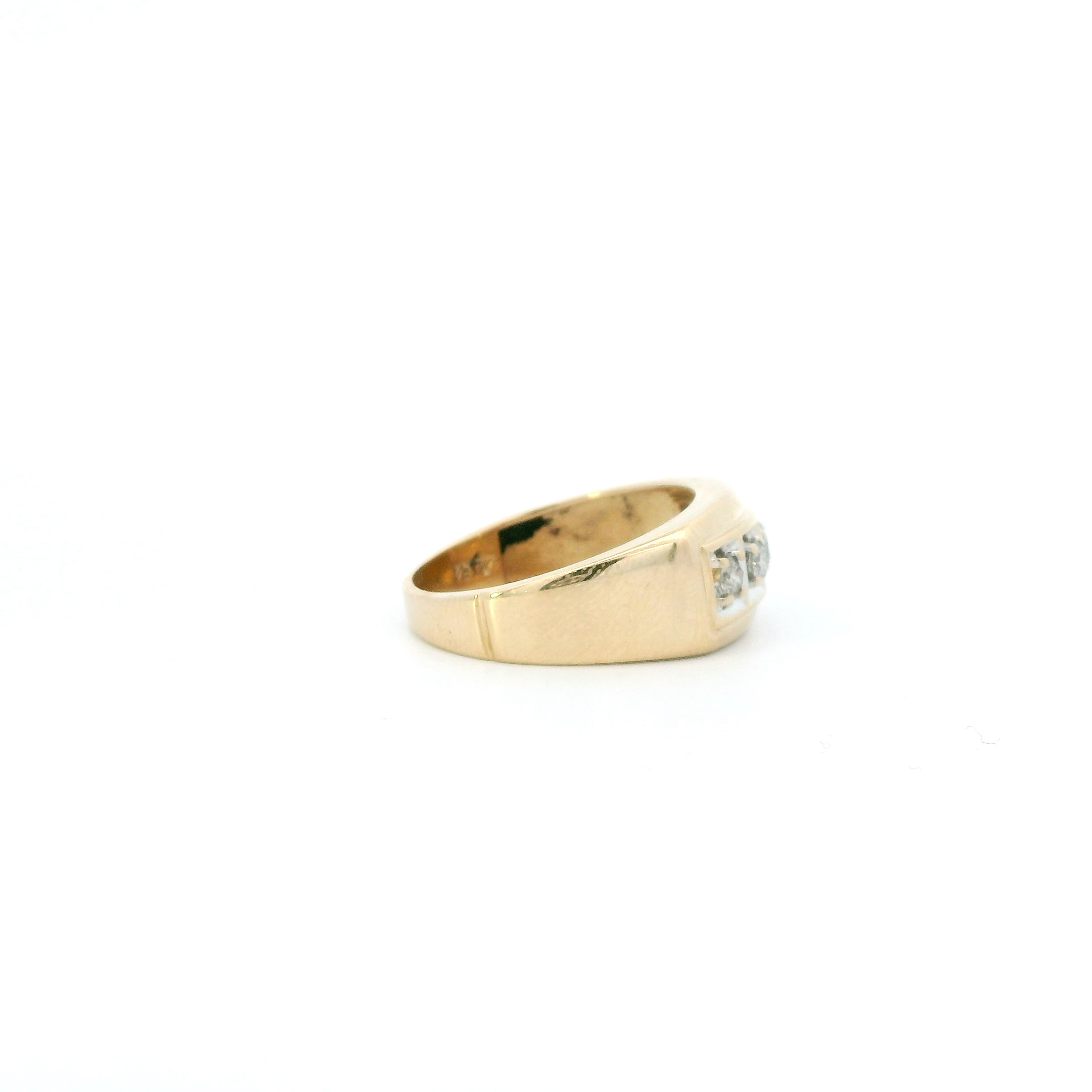 10K Yellow Gold Diamond Mens Ring - 0.50ct