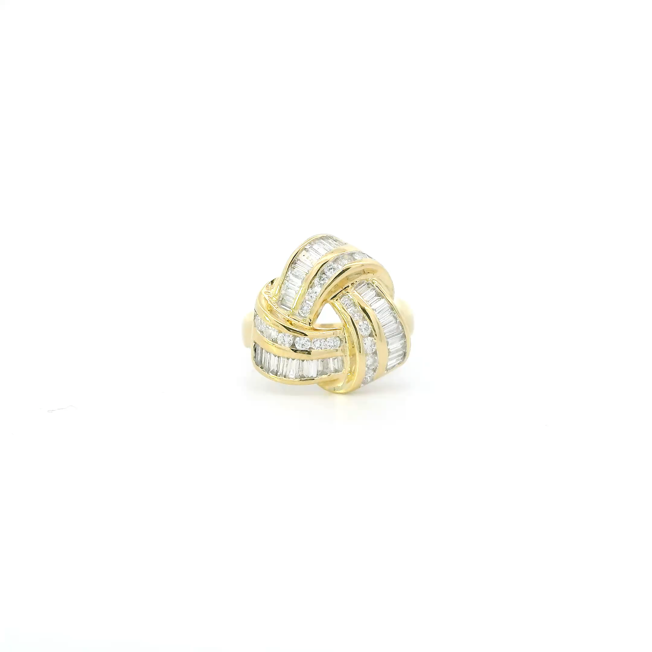 18K Yellow Gold Diamond Triangle Womens Ring - 1.07ct