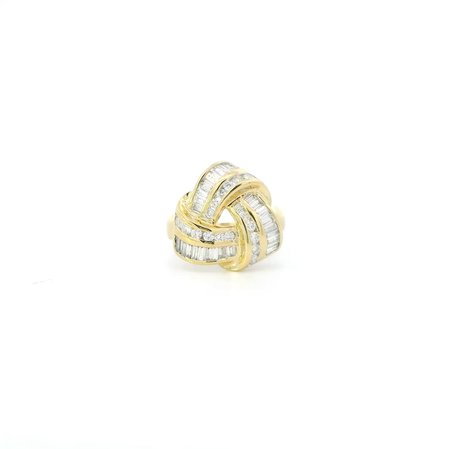 18K Yellow Gold Diamond Triangle Womens Ring - 1.07ct