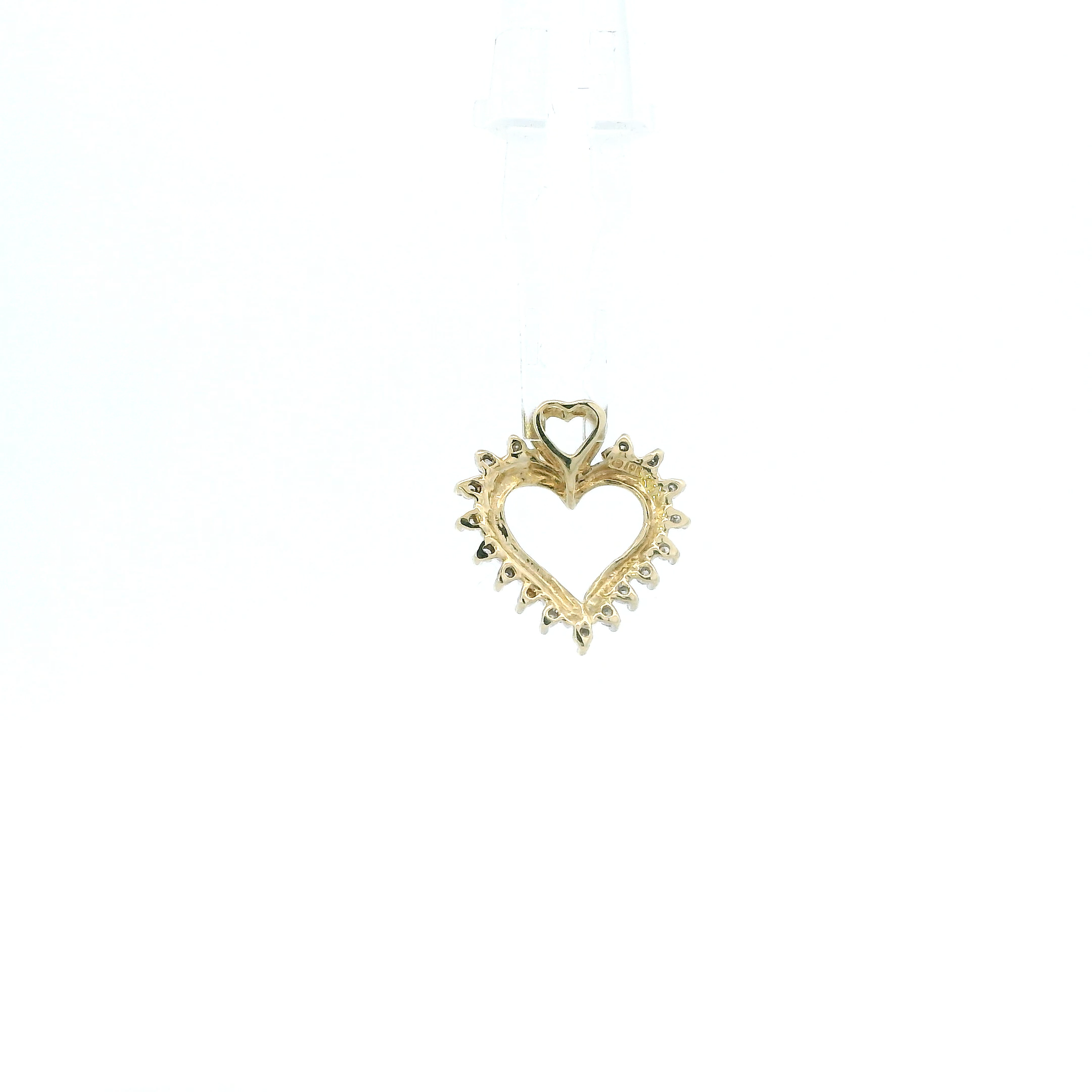 10K Yellow Gold Diamond Heart Pendant - 0.11ct