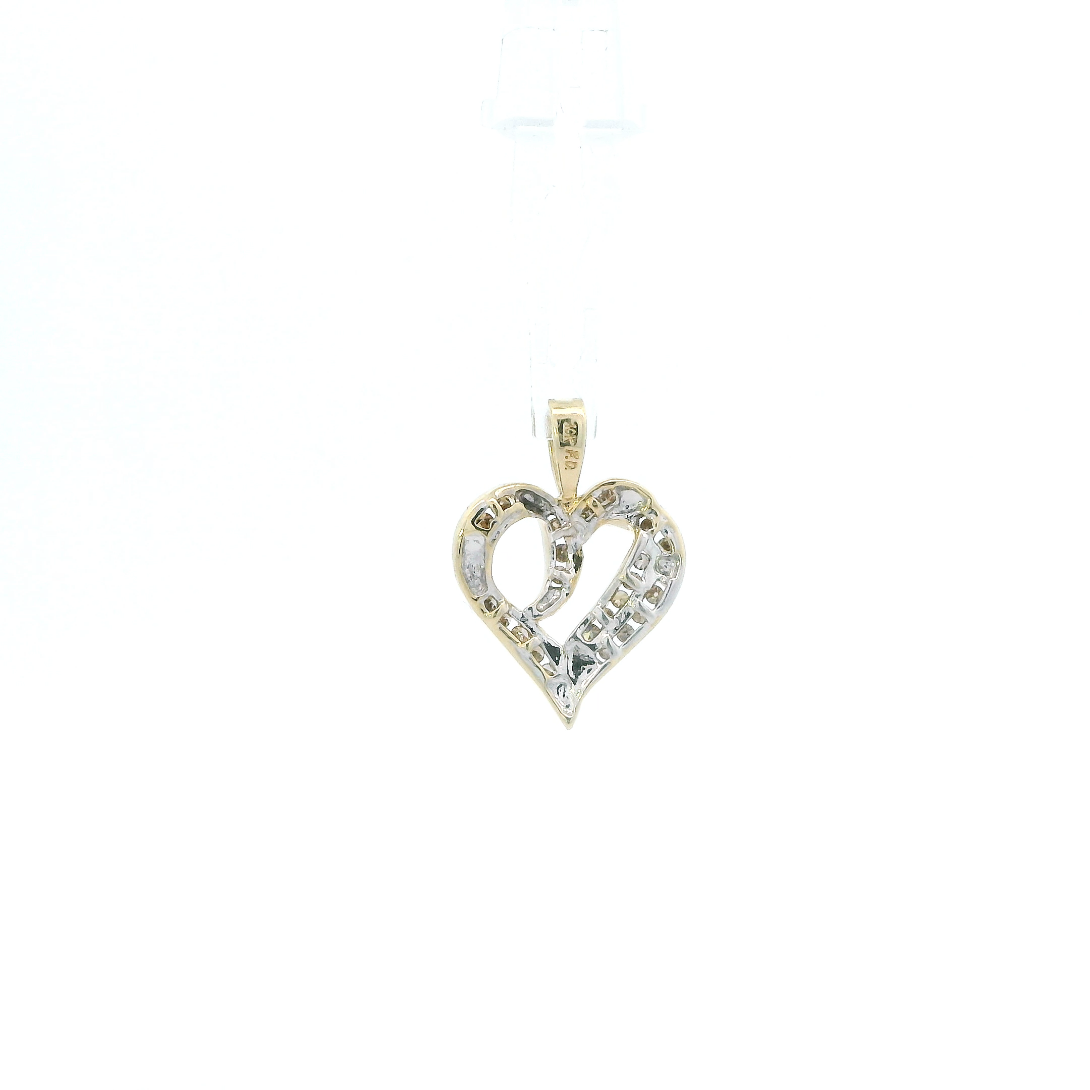 10K Yellow Gold Diamond Heart Pendant