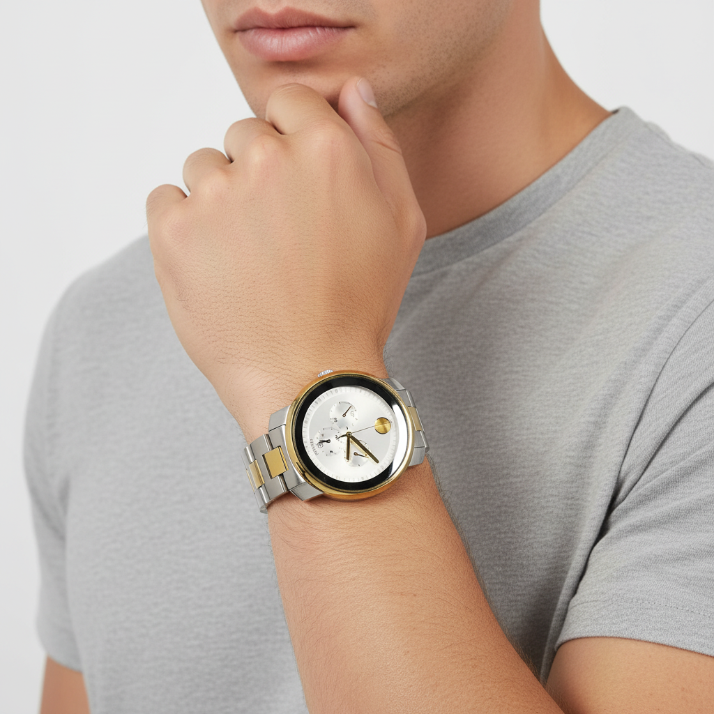 Movado Bold Two Tone Chronograph Mens Wristwatch - 3600432