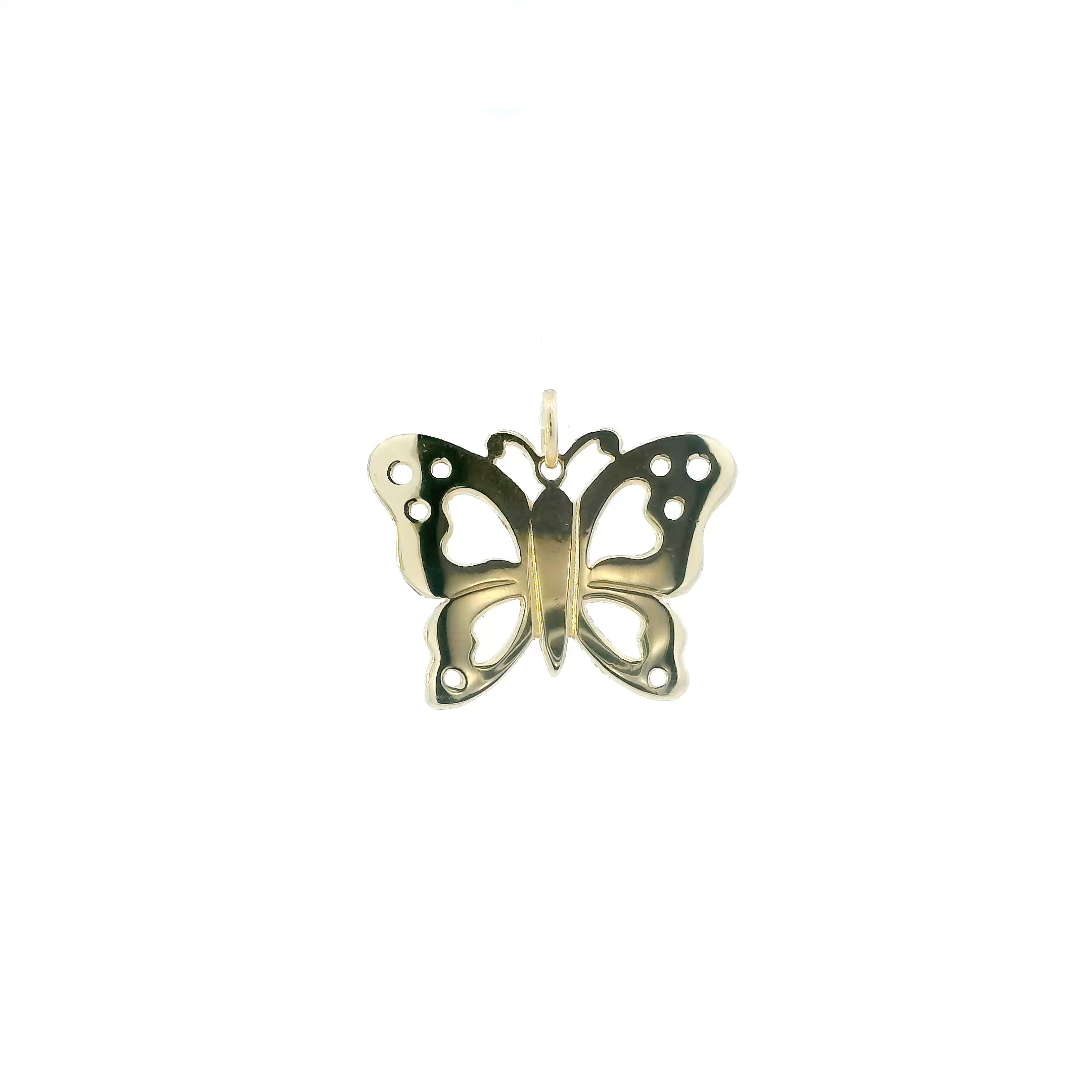 14K Yellow Gold Butterfly Pendant