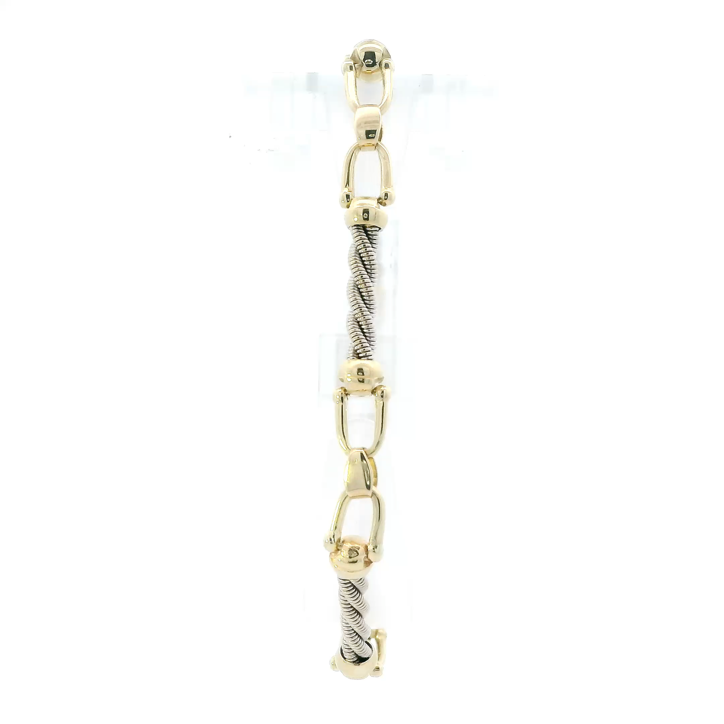 14K Yellow & White Gold 7.5" Hardwear/ Rope Link Bracelet