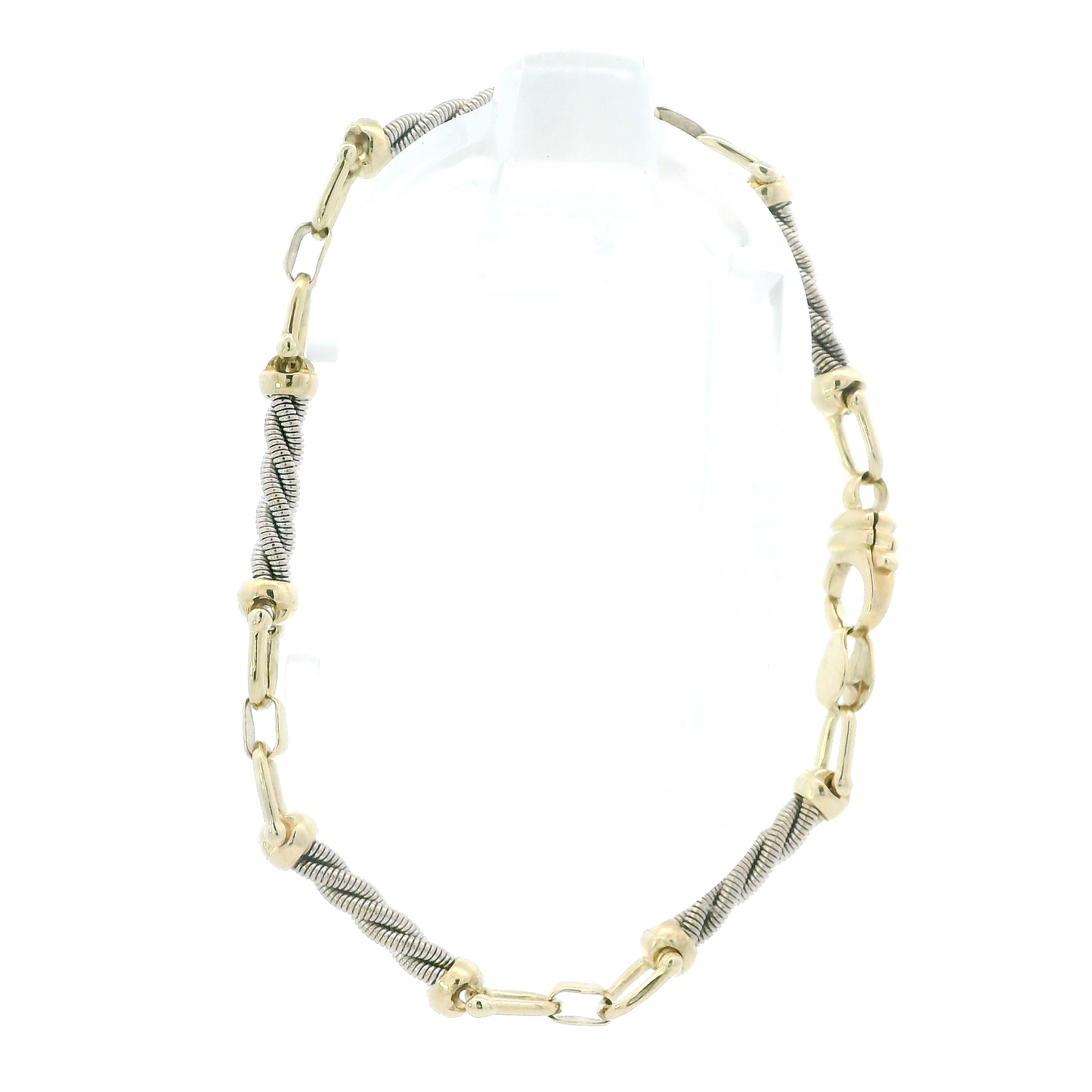 14K Yellow & White Gold 7.5" Hardwear/ Rope Link Bracelet