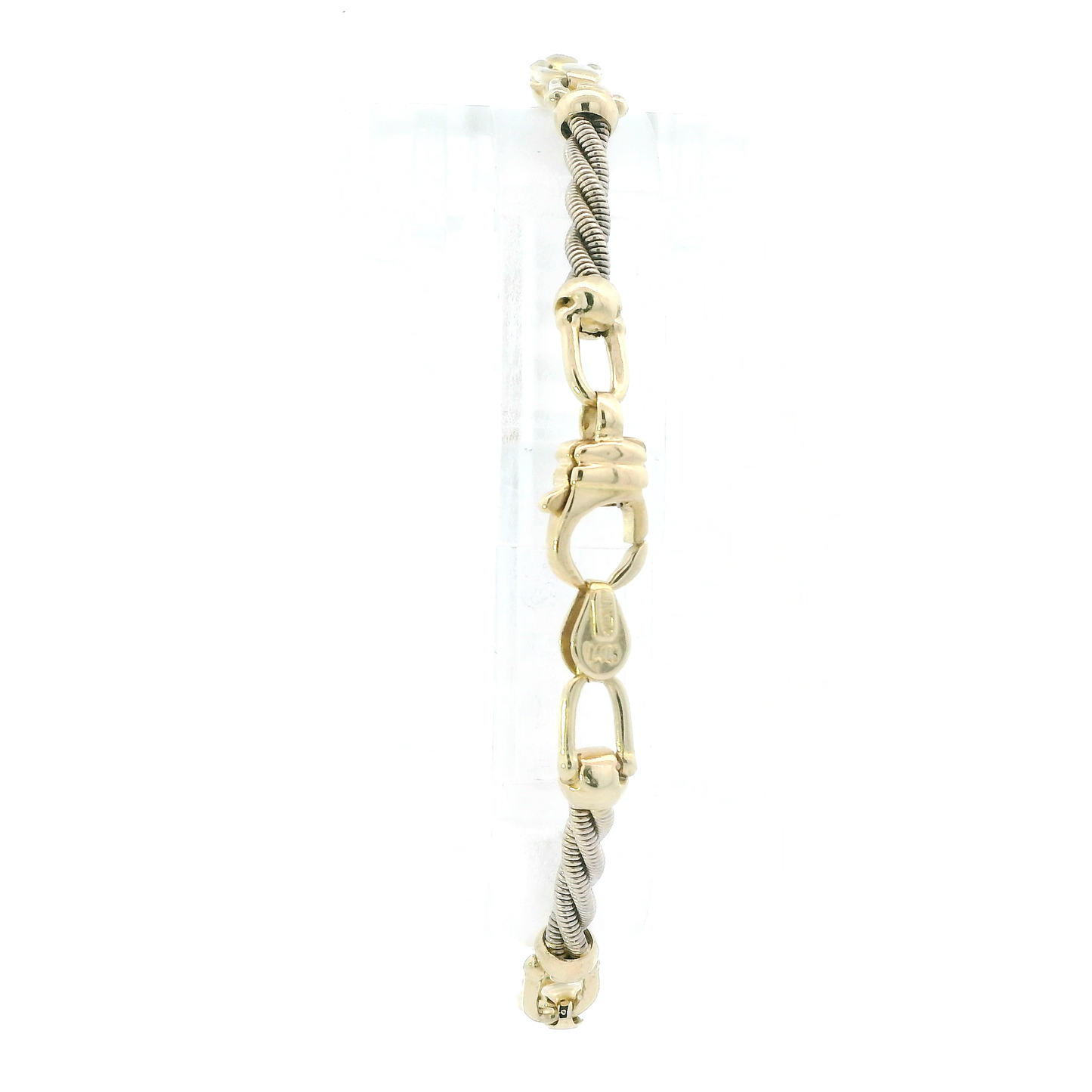 14K Yellow & White Gold 7.5" Hardwear/ Rope Link Bracelet