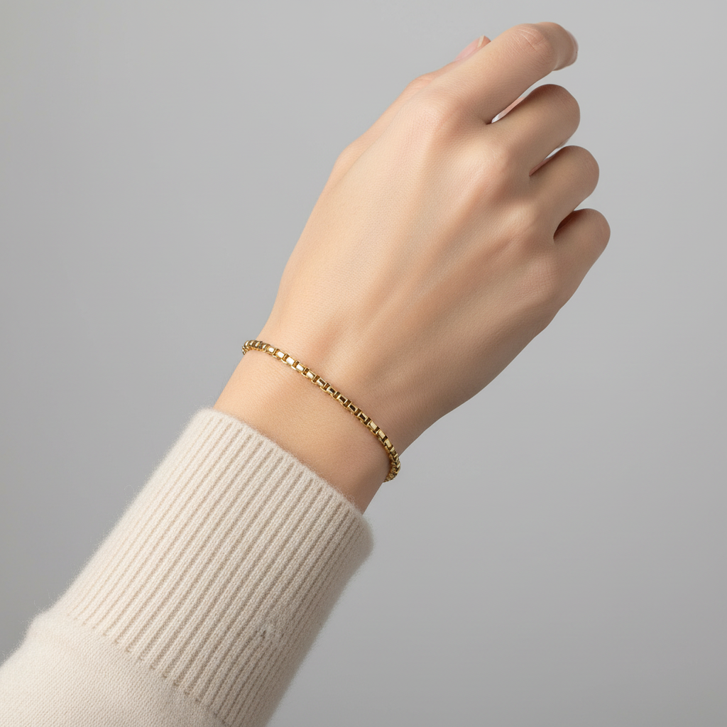 14K Yellow Gold 7.5" Box Link Bracelet