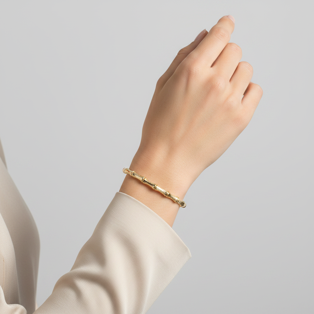 14K Yellow Gold 7.25' Bamboo Link Bracelet