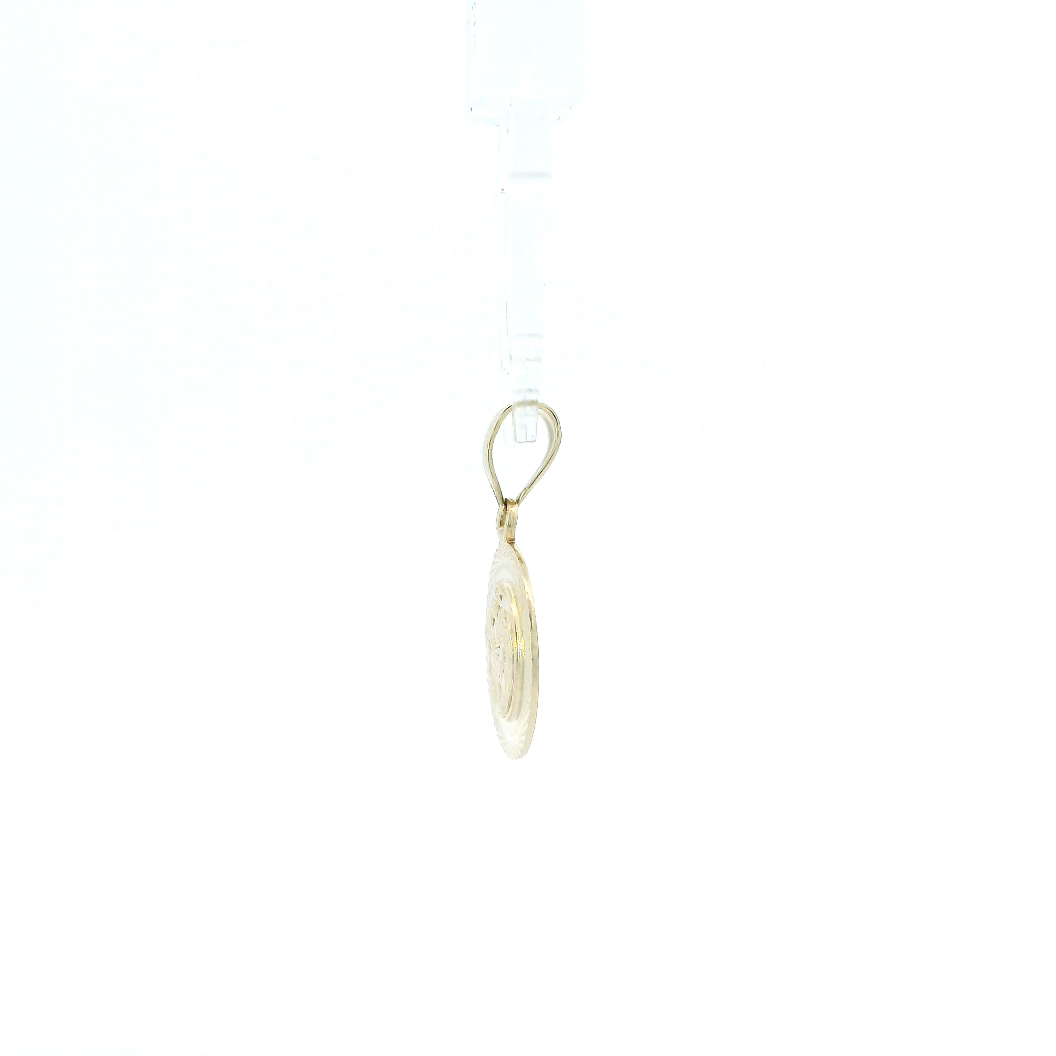 14K Yellow Gold Diamond Cut Baptism Pendant