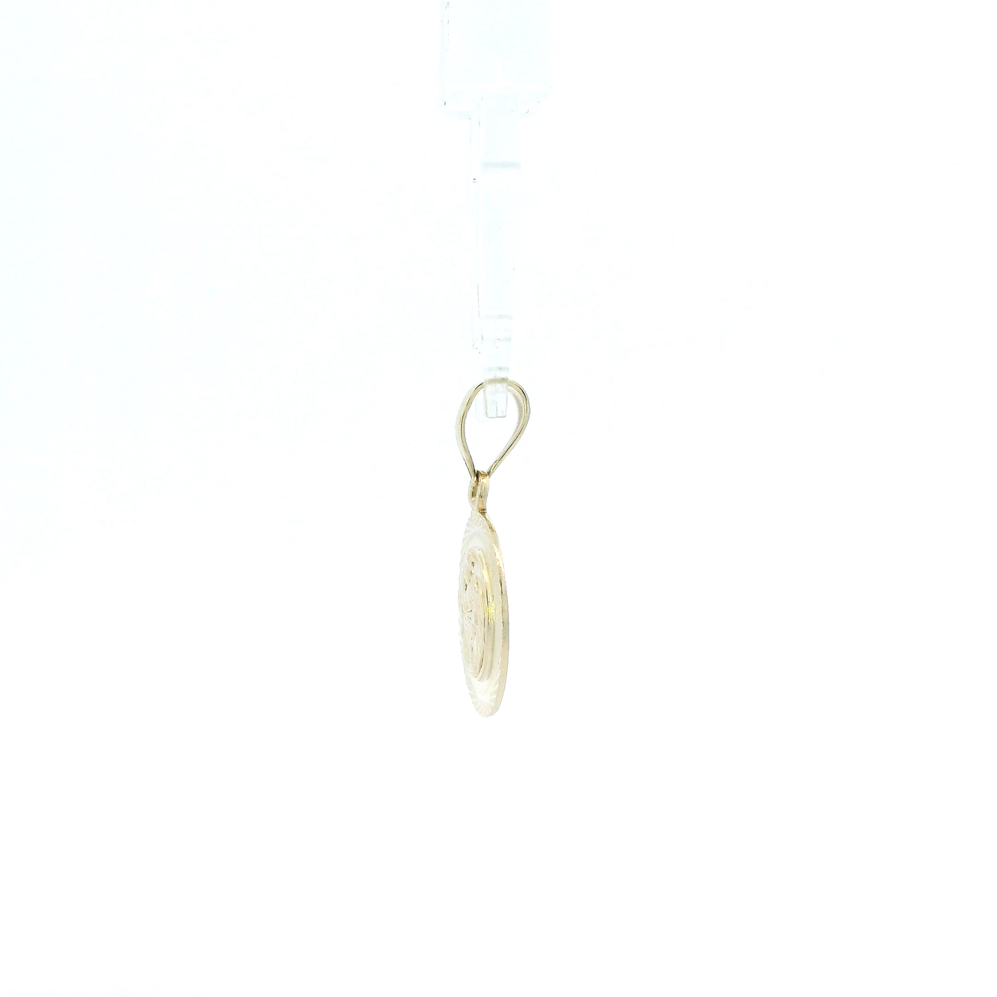 14K Yellow Gold Diamond Cut Baptism Pendant