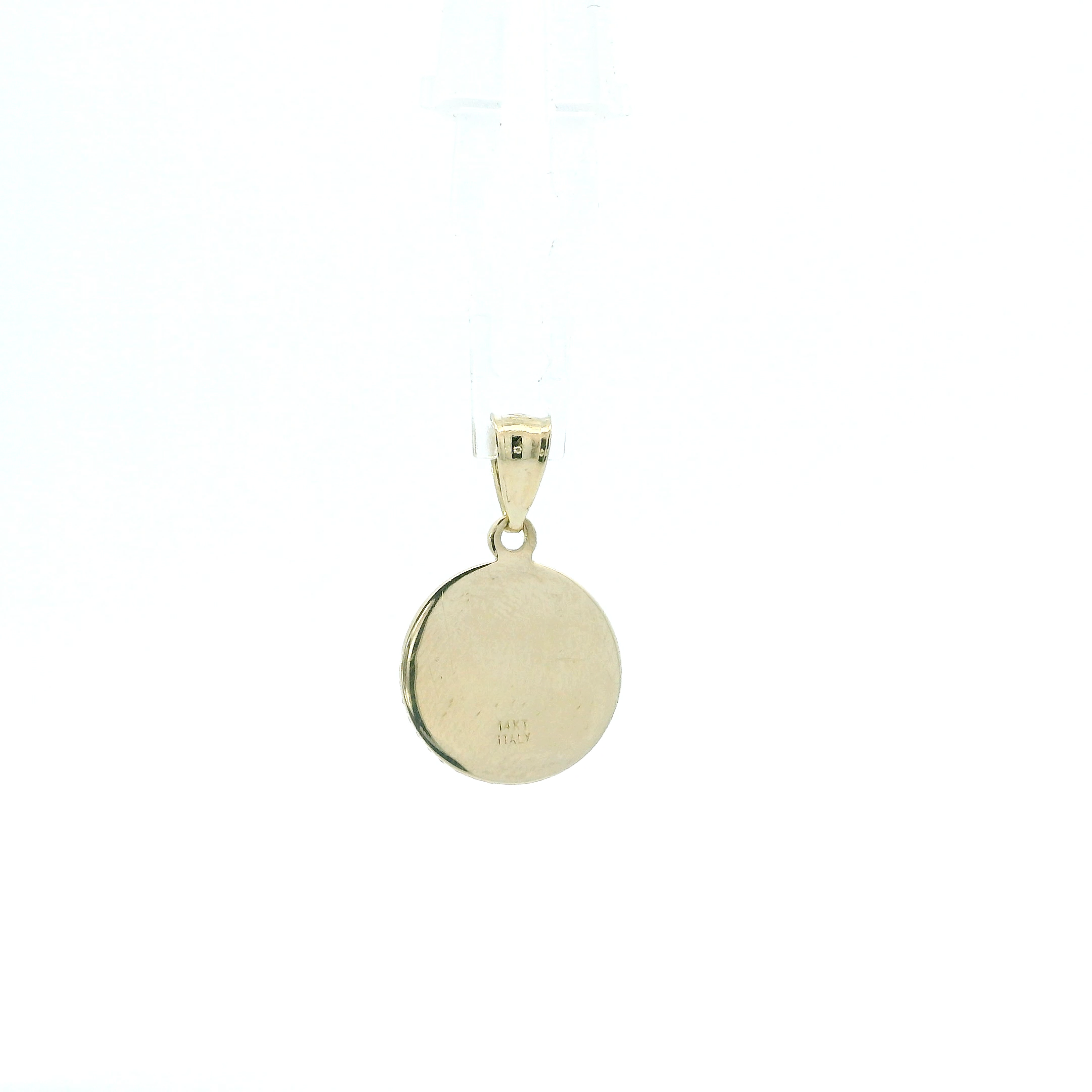 14K Yellow Gold Diamond Cut Baptism Pendant