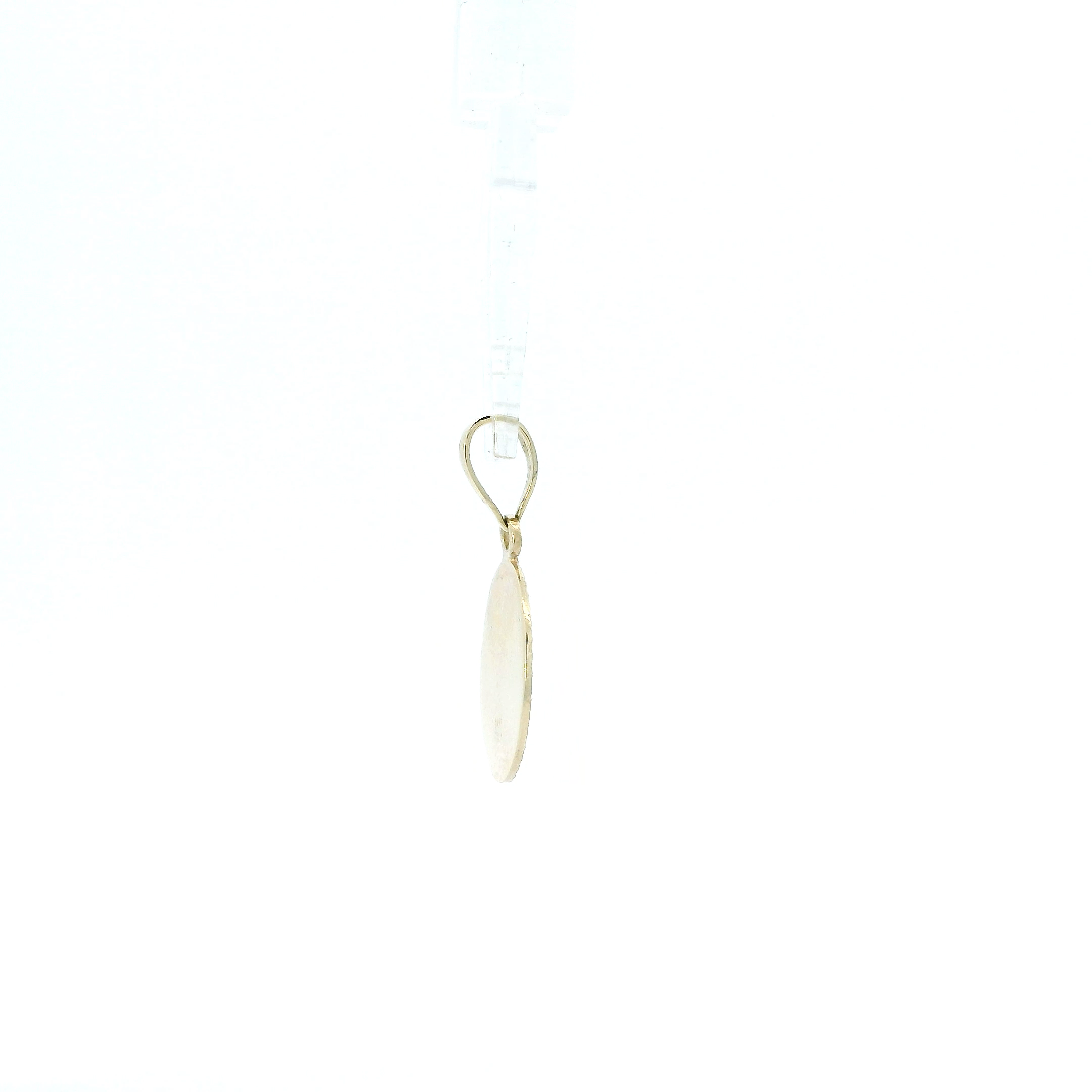 14K Yellow Gold Diamond Cut Baptism Pendant