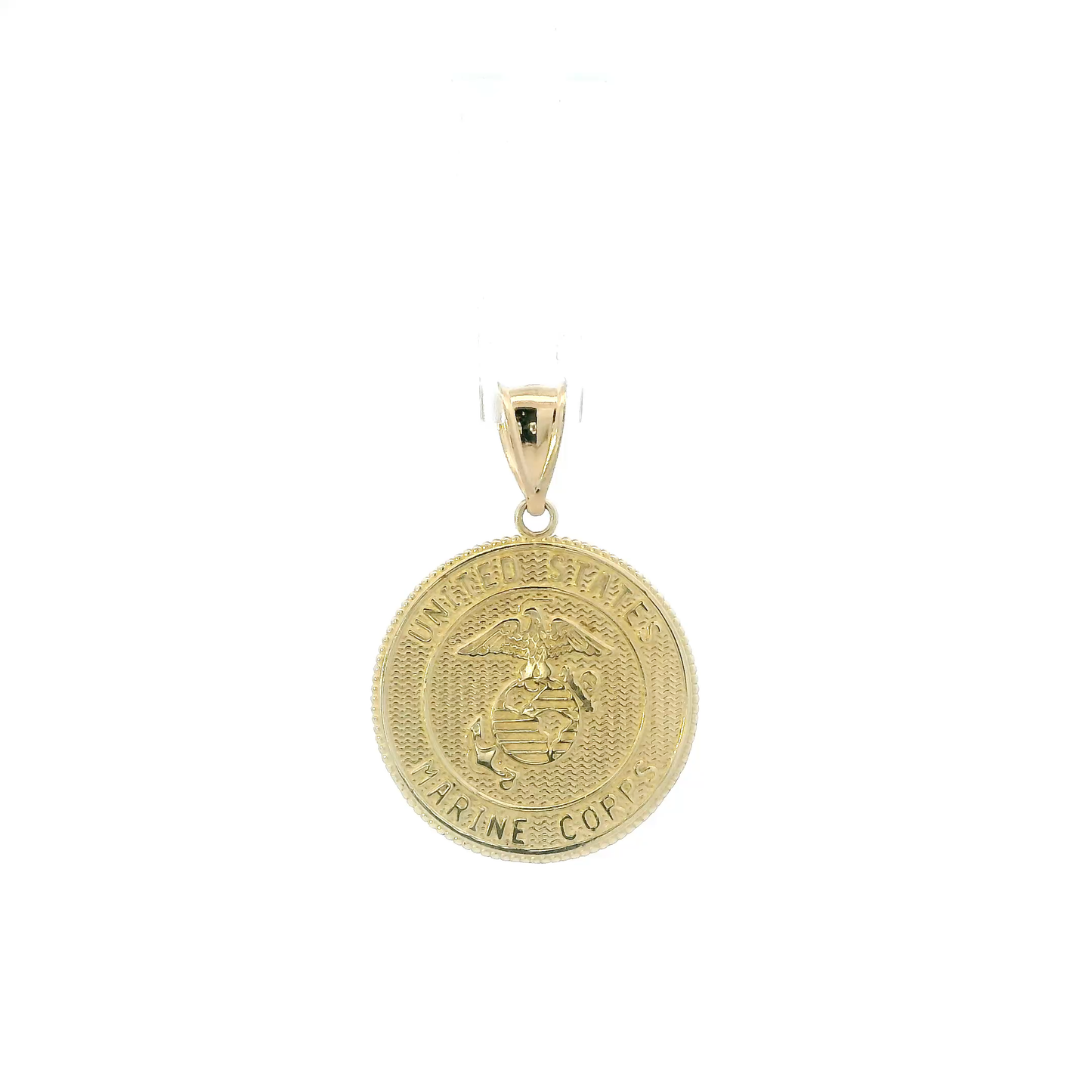 14K Yellow Gold Marine Corps & Prayer Pendant