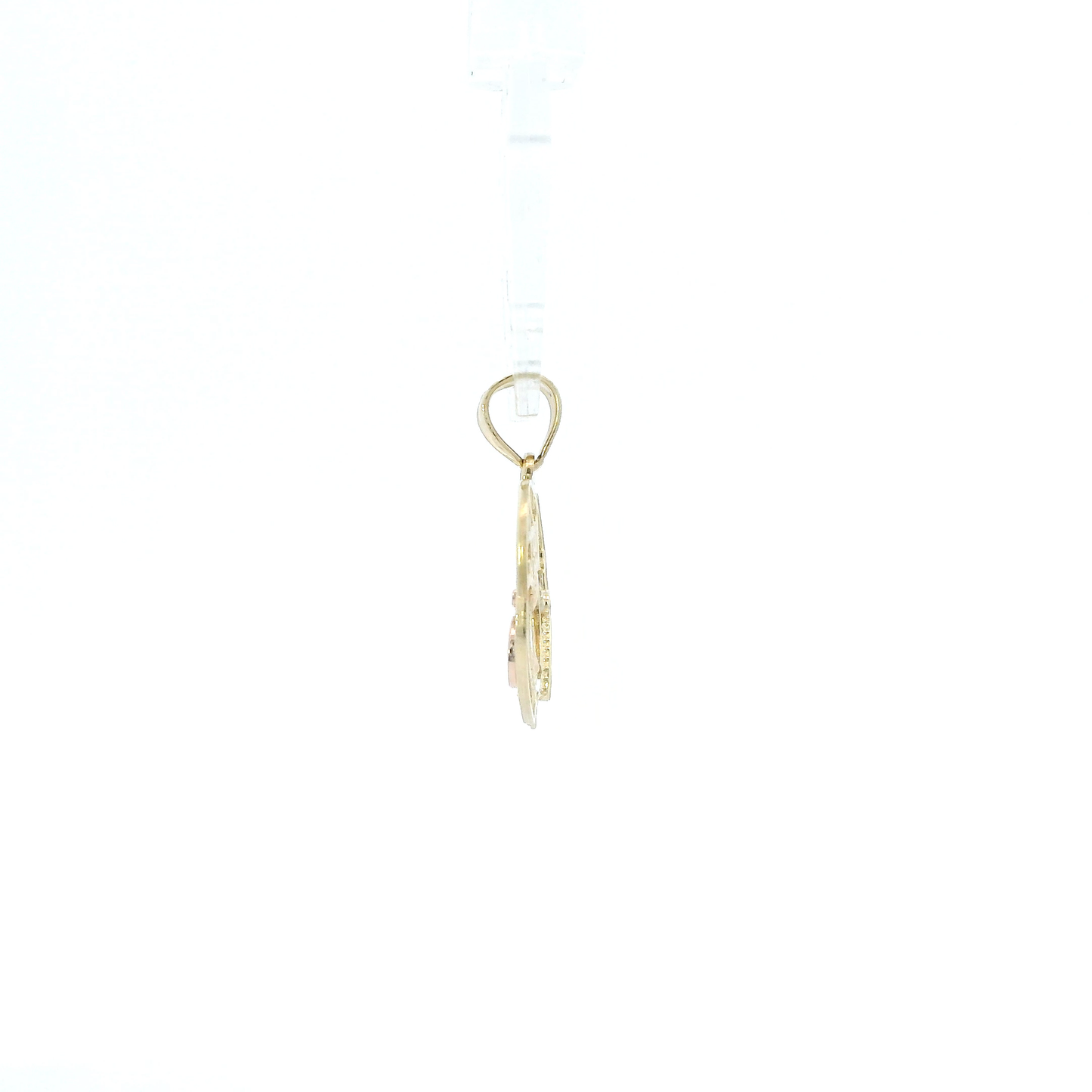 10K Tri Color "Sweet 15" Heart Pendant
