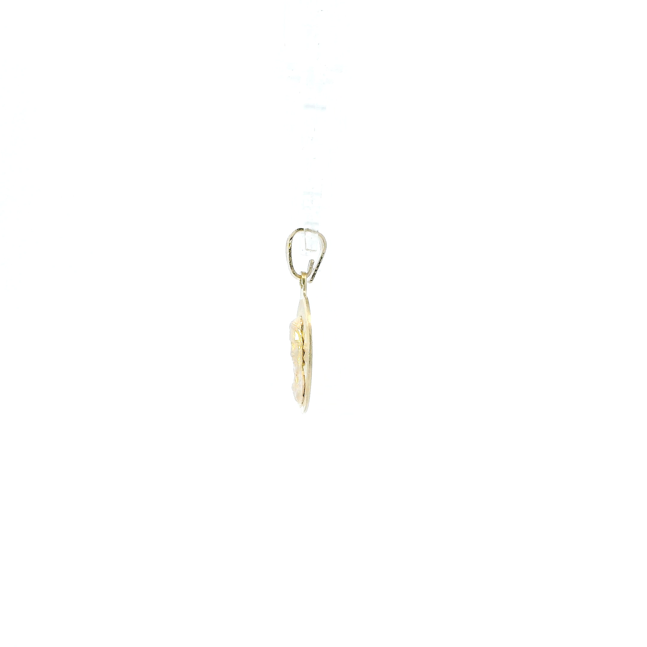 10K Yellow Gold Diamond Cut Round Religious Pendant