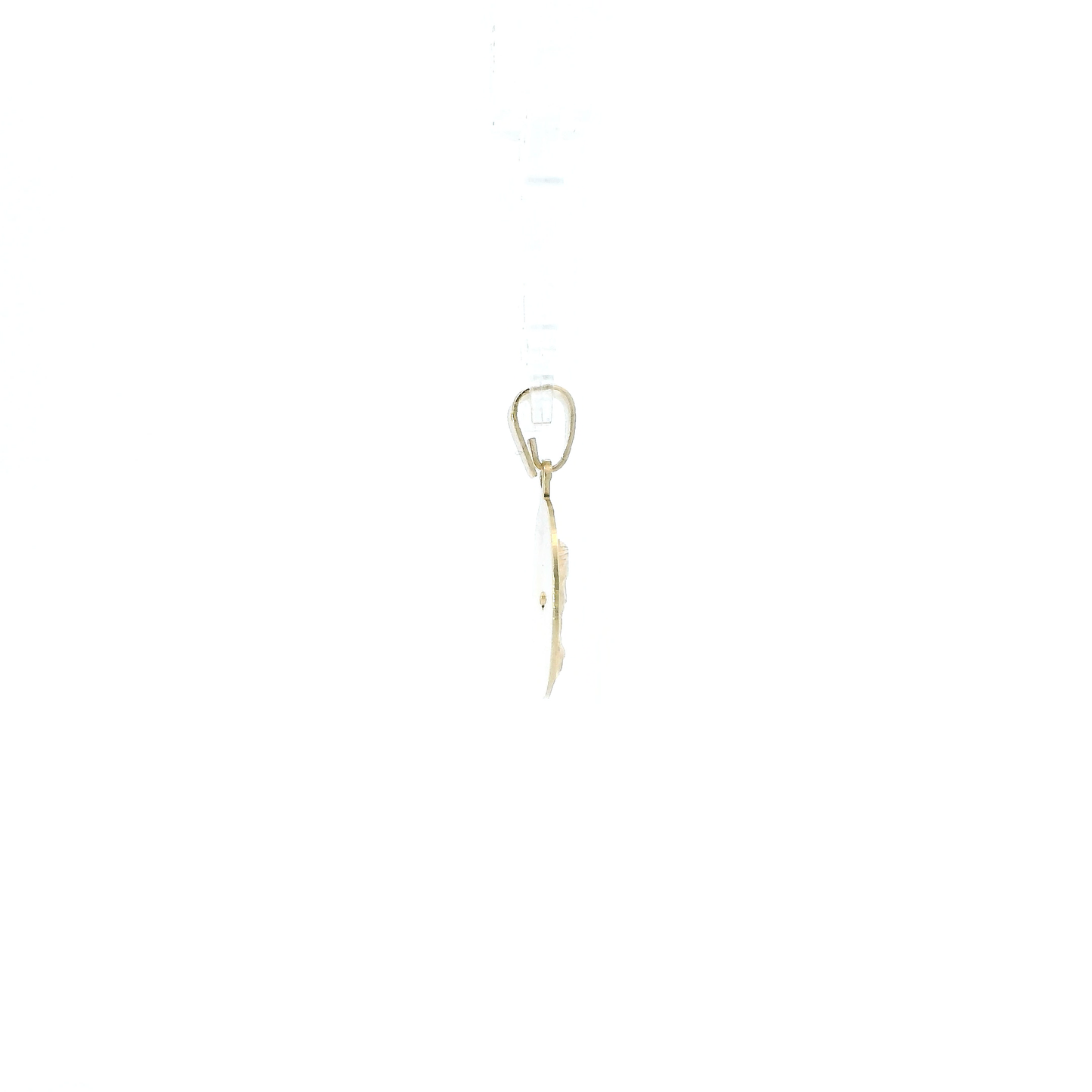 10K Yellow Gold Diamond Cut Round Religious Pendant