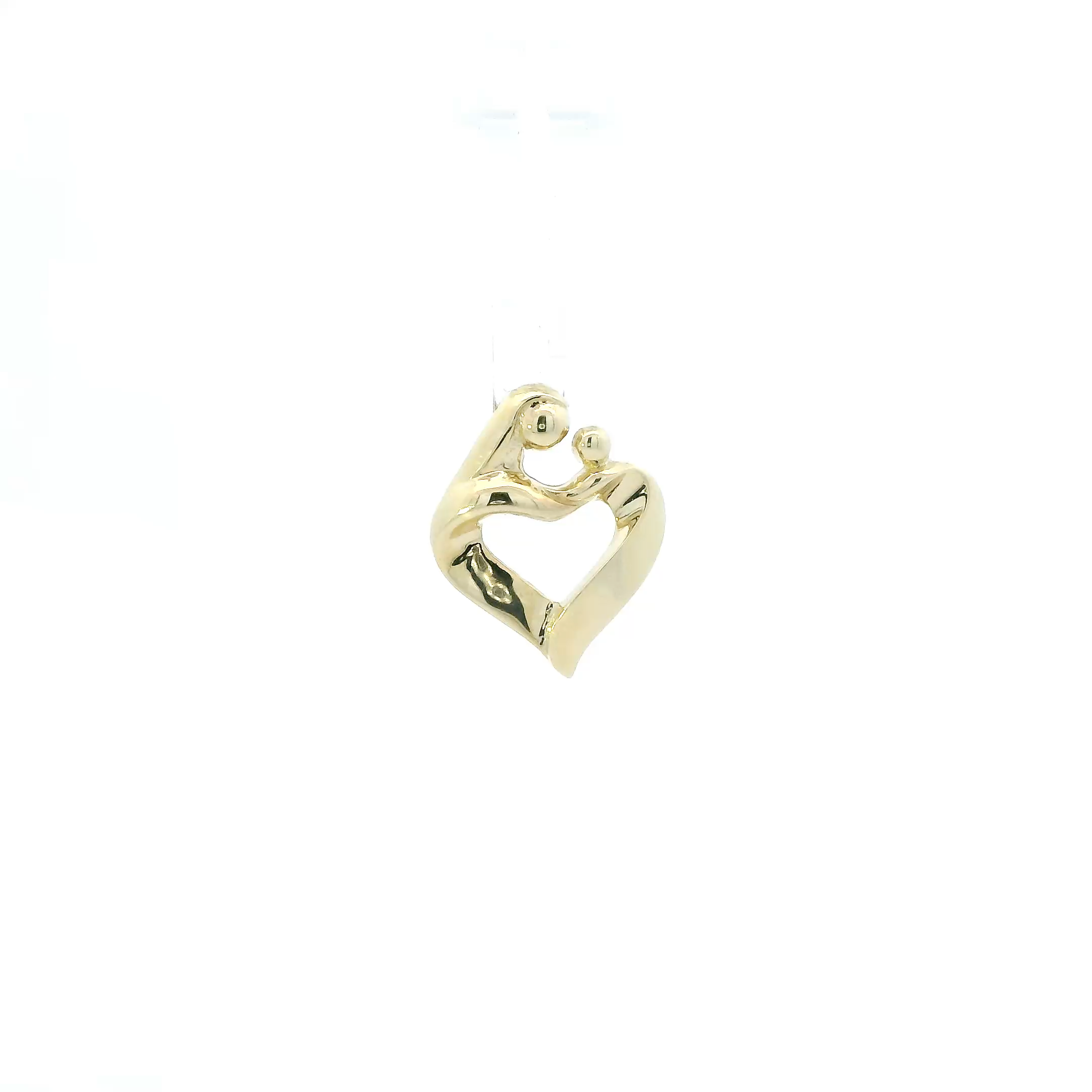 10K Yellow Gold Mother & Child Heart Pendant