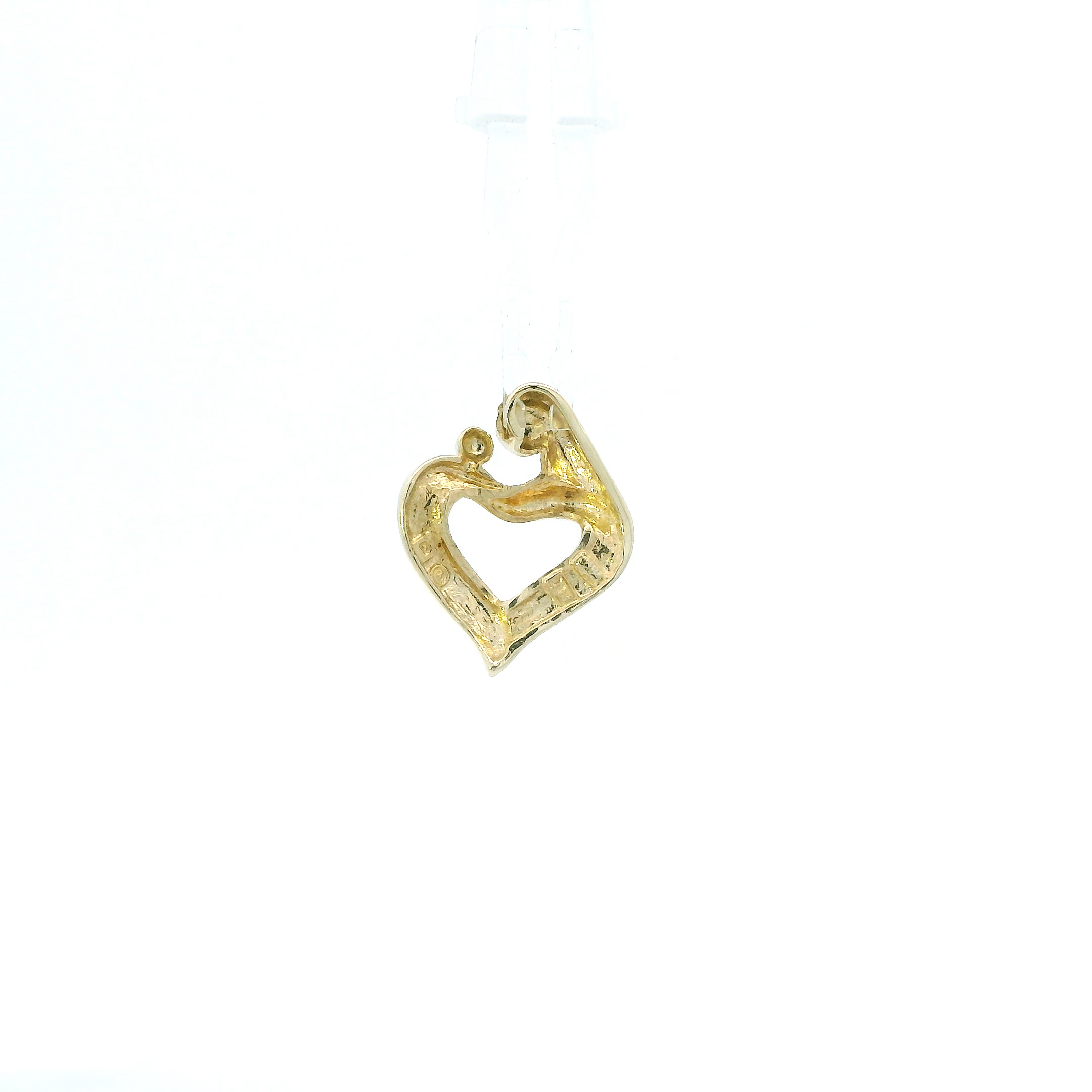 10K Yellow Gold Mother & Child Heart Pendant