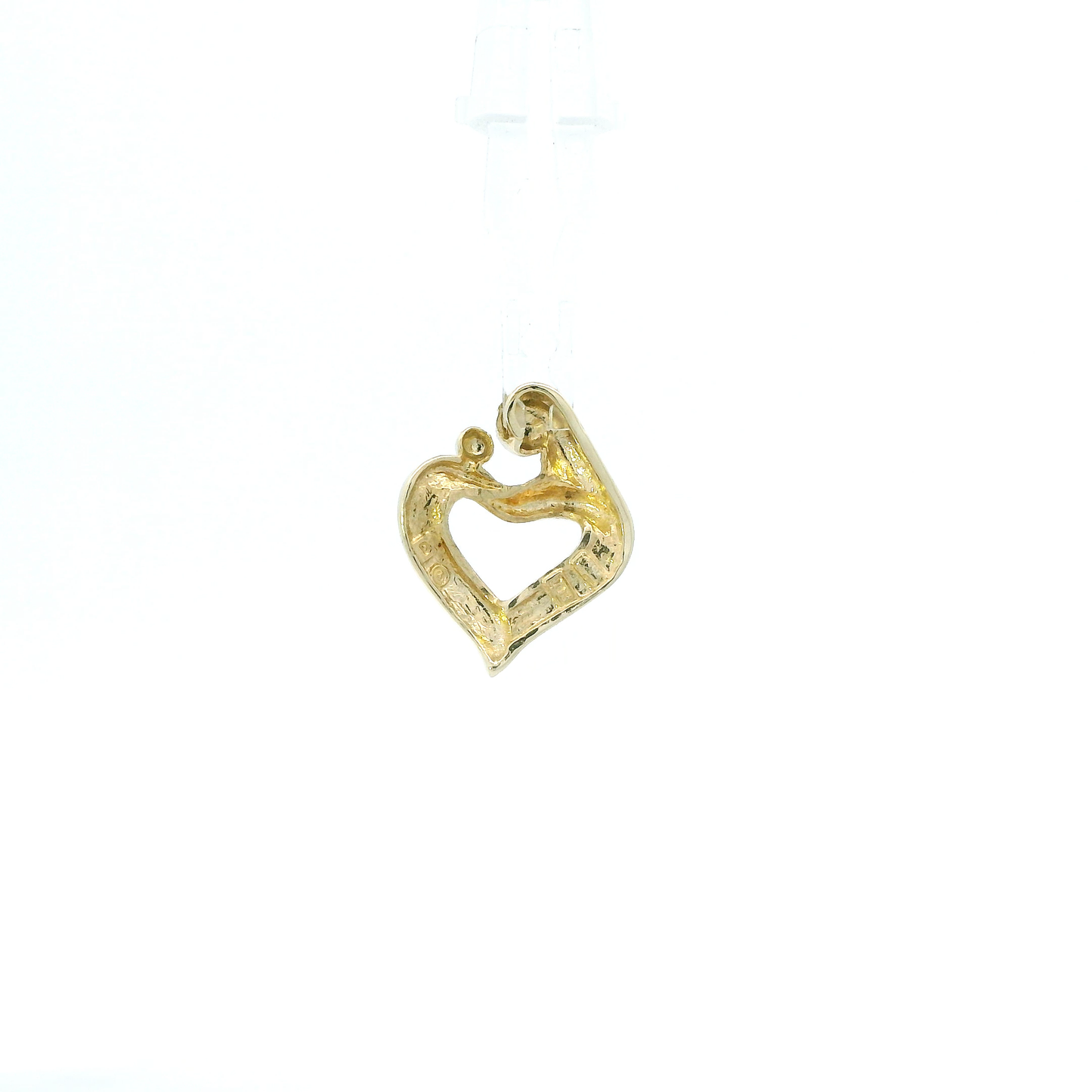 10K Yellow Gold Mother & Child Heart Pendant