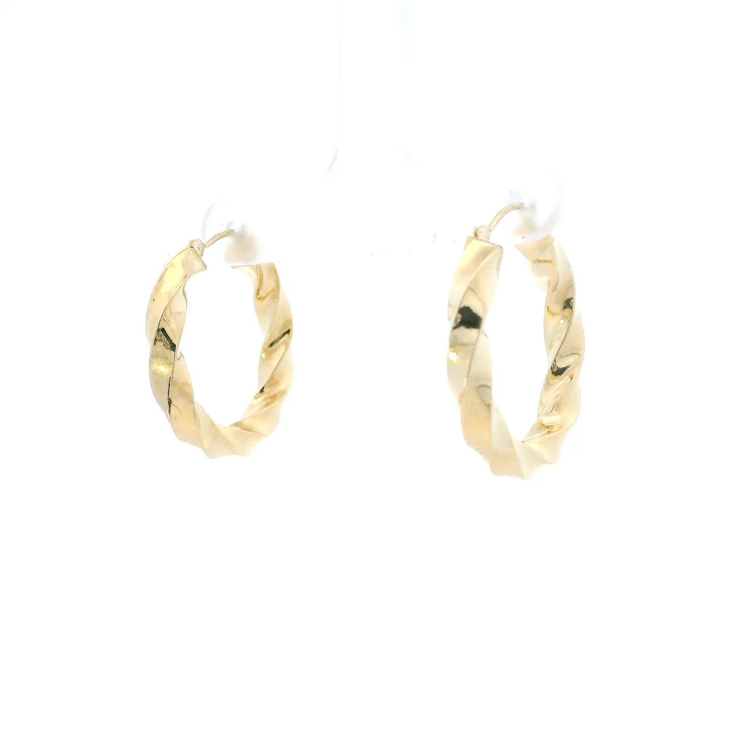 14K Yellow Gold Twisted Hoop Earrings