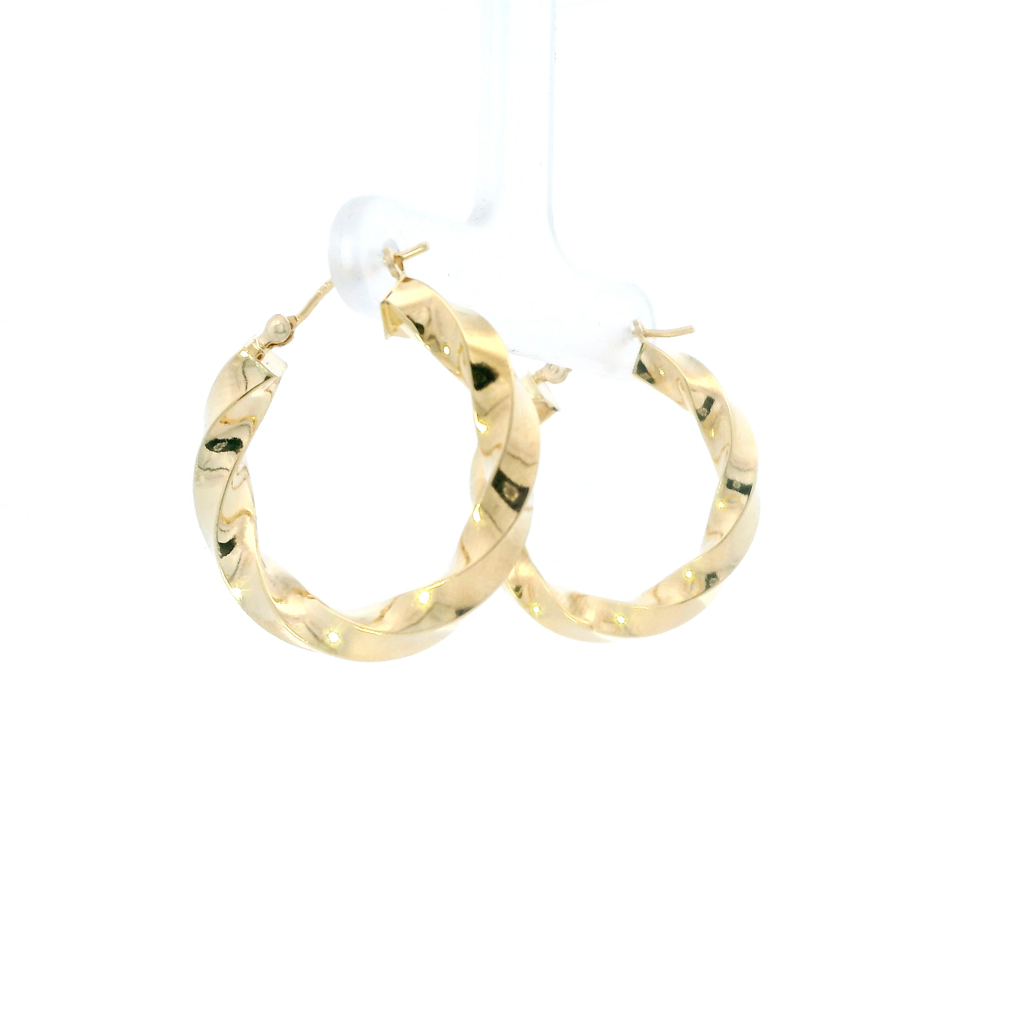 14K Yellow Gold Twisted Hoop Earrings