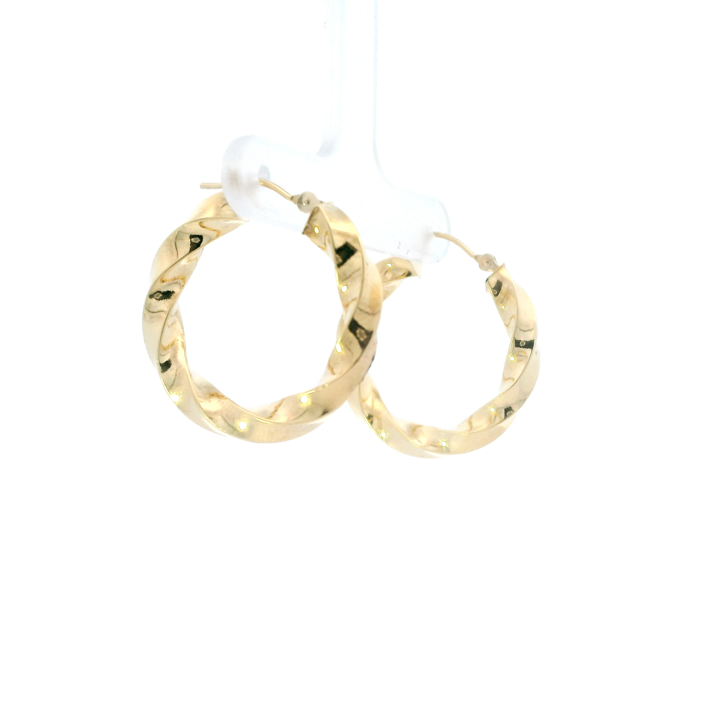 14K Yellow Gold Twisted Hoop Earrings